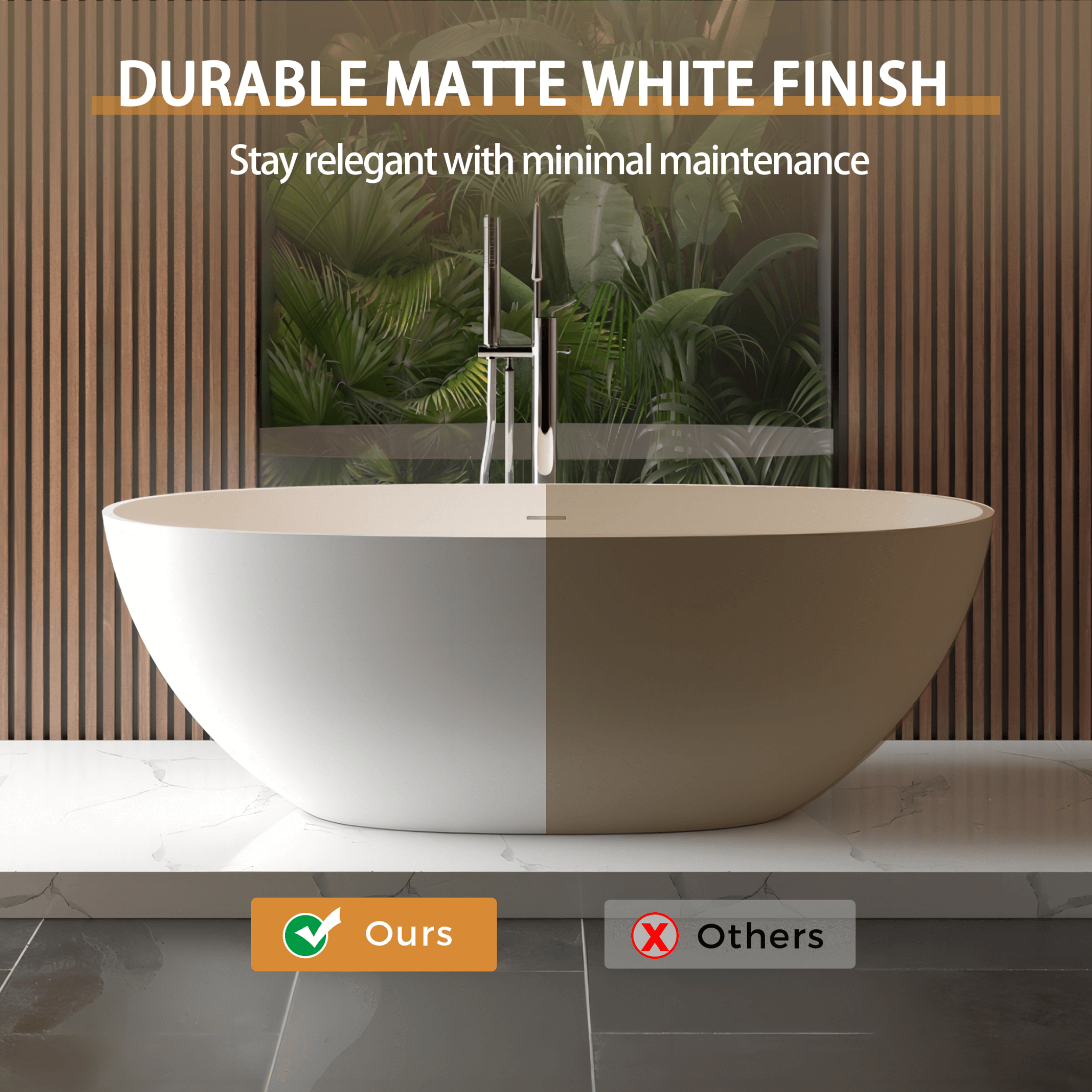 65" Luxury Freestanding Soaking Bathtub With Overflow And Pop-Up Drain (SAK69451) - Energize Trek