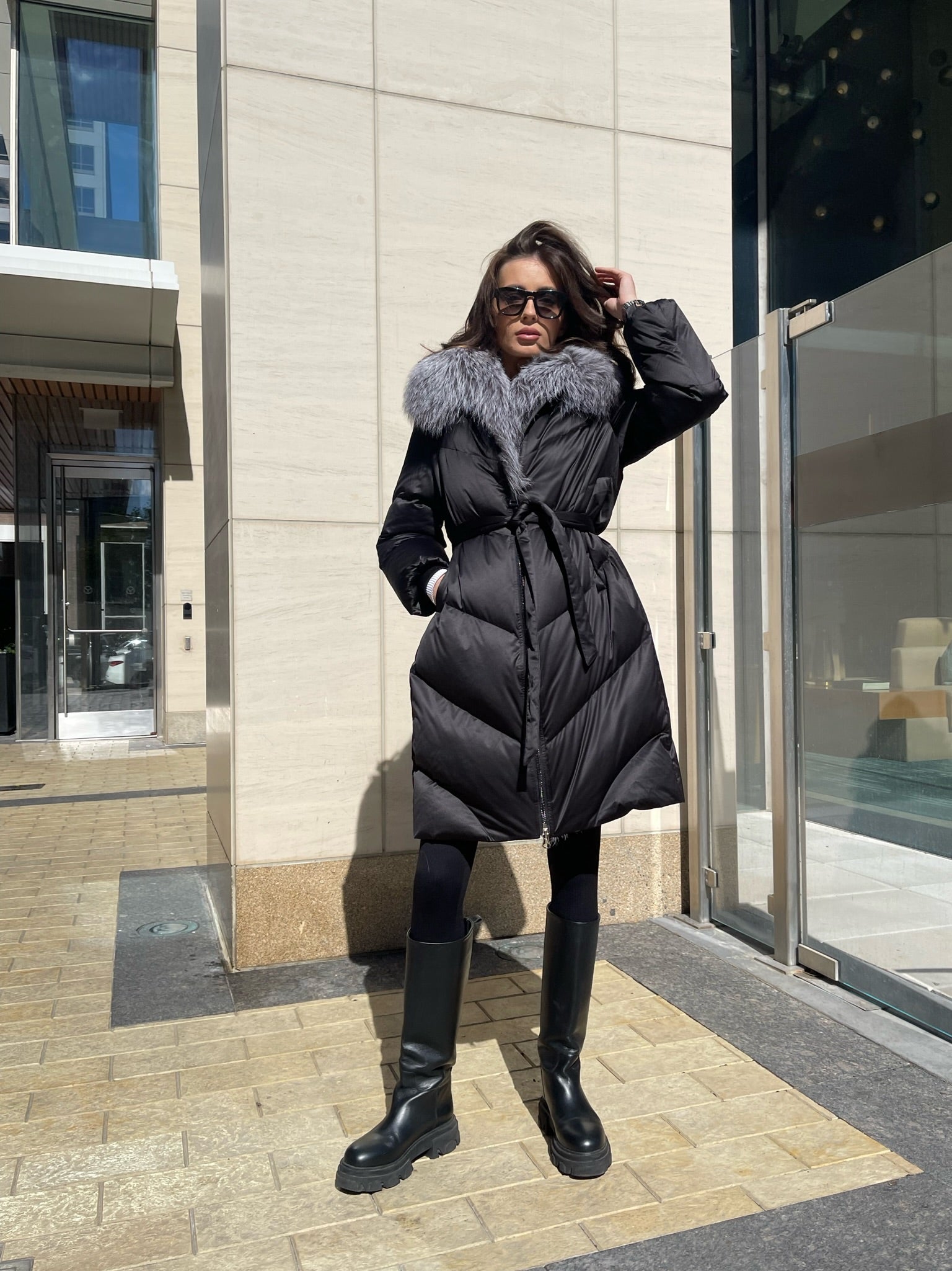 Amandine Genuine Silver Fox Down Parka - Energize Trek