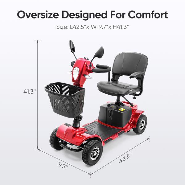 4-wheel Electric Scooter With Basket And Extended Battery