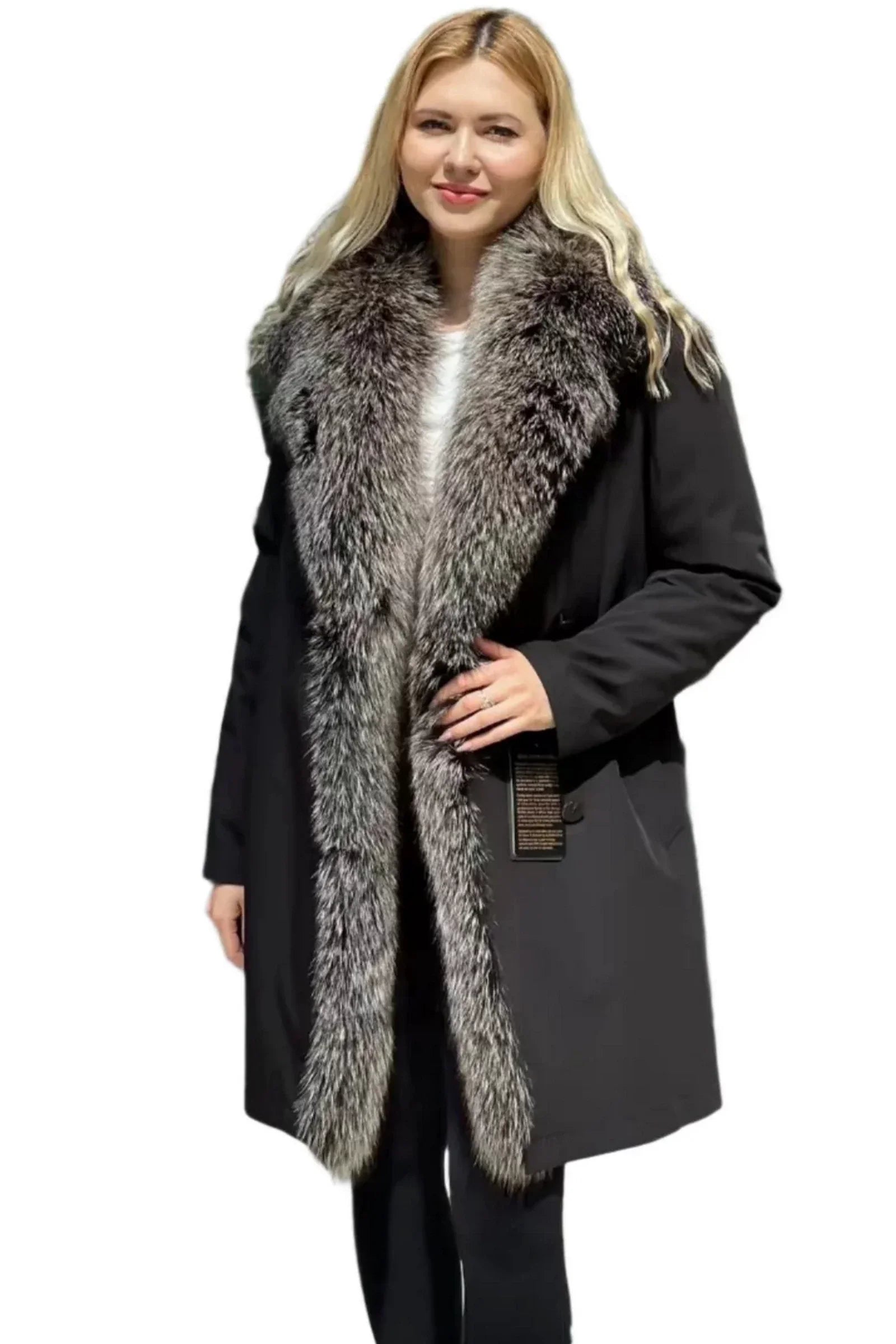 Genuine Silver Fox Fur Trim Rabbit Fur Insulated Parka - Energize Trek