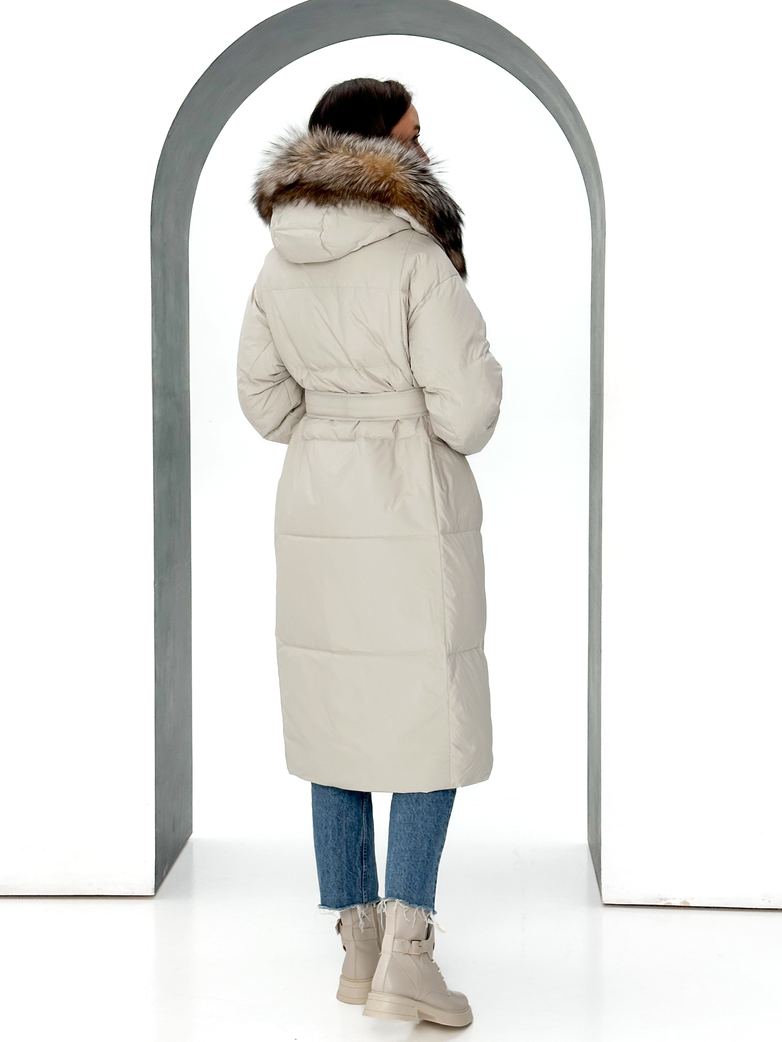 Alice Genuine Silver Fox Down Fill Coat - Energize Trek
