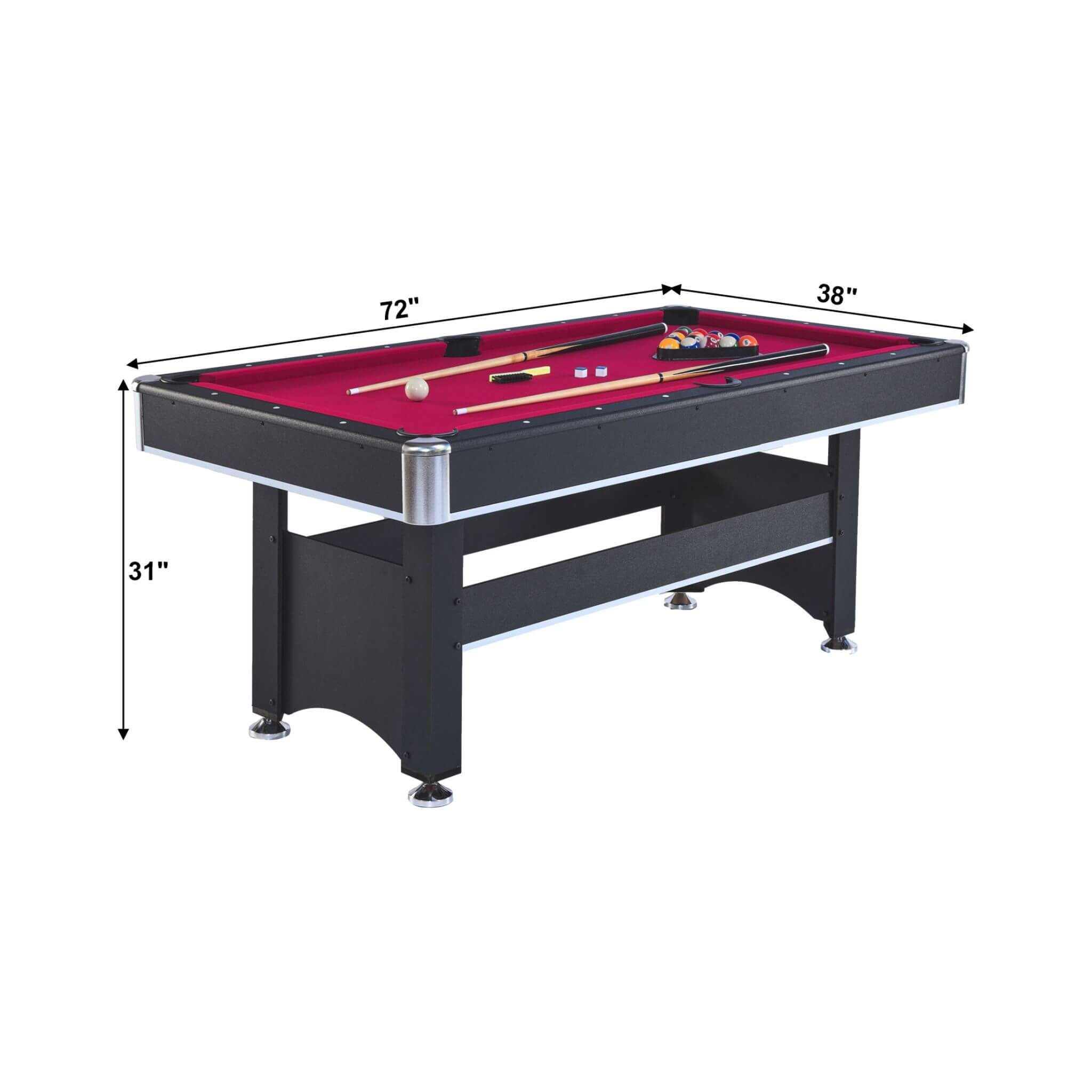 6FT Premium Wooden Multifunctional Pool Table With Table Tennis Top (SAK62741) - Energize Trek