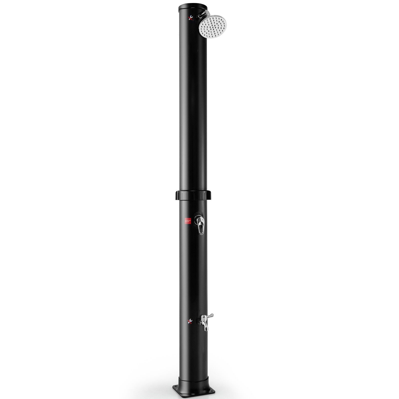 7.2 Feet Solar-Heated Outdoor Shower with Free-Rotating Shower Head - Energize Trek