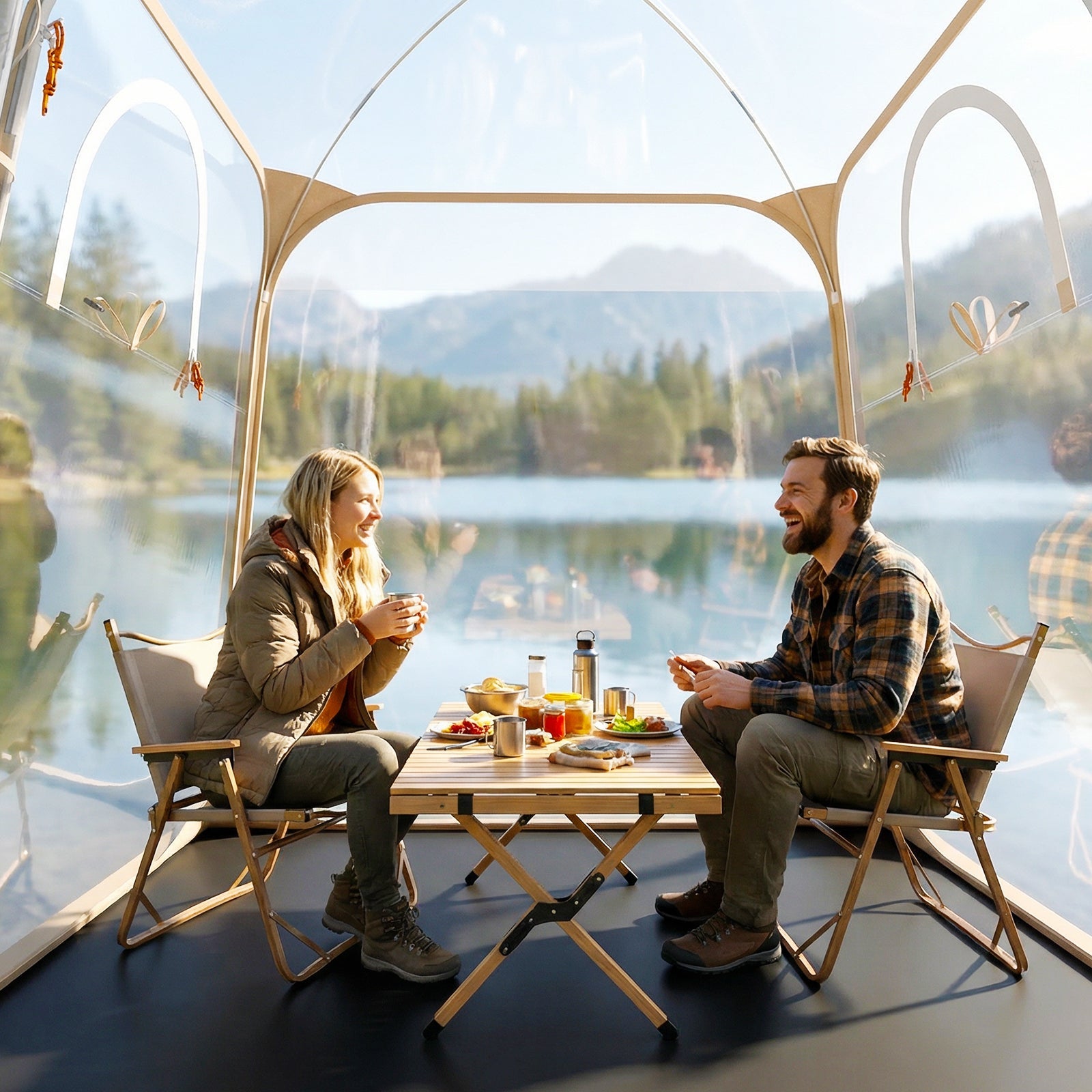 7 x 7 FT Pop Up Sports Tent Clear Bubble Tent All-Weather Waterproof Pod with Sealed Floor - Energize Trek