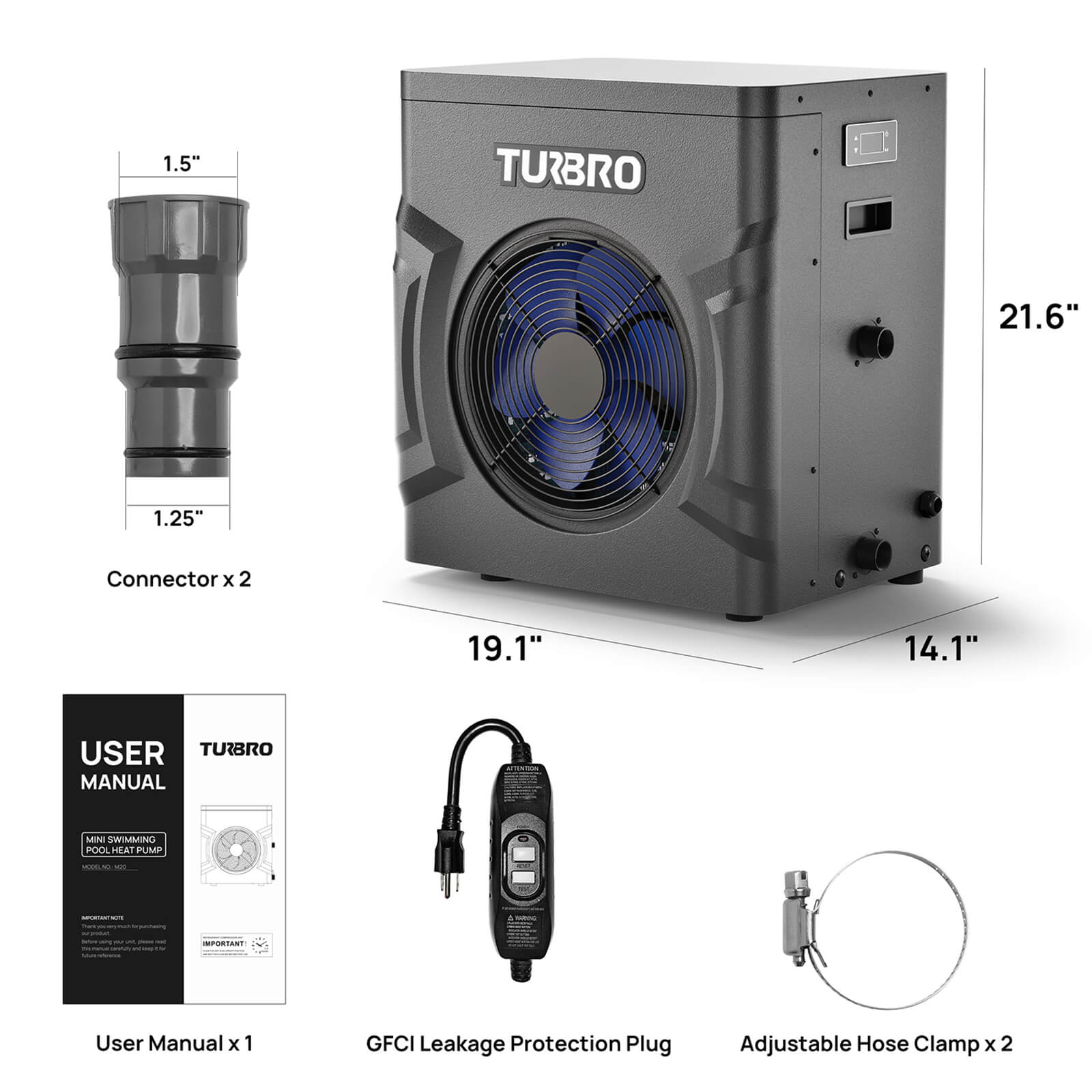 Manatee M20 20K BTU Swimming Pool Heat Pump - Energize Trek