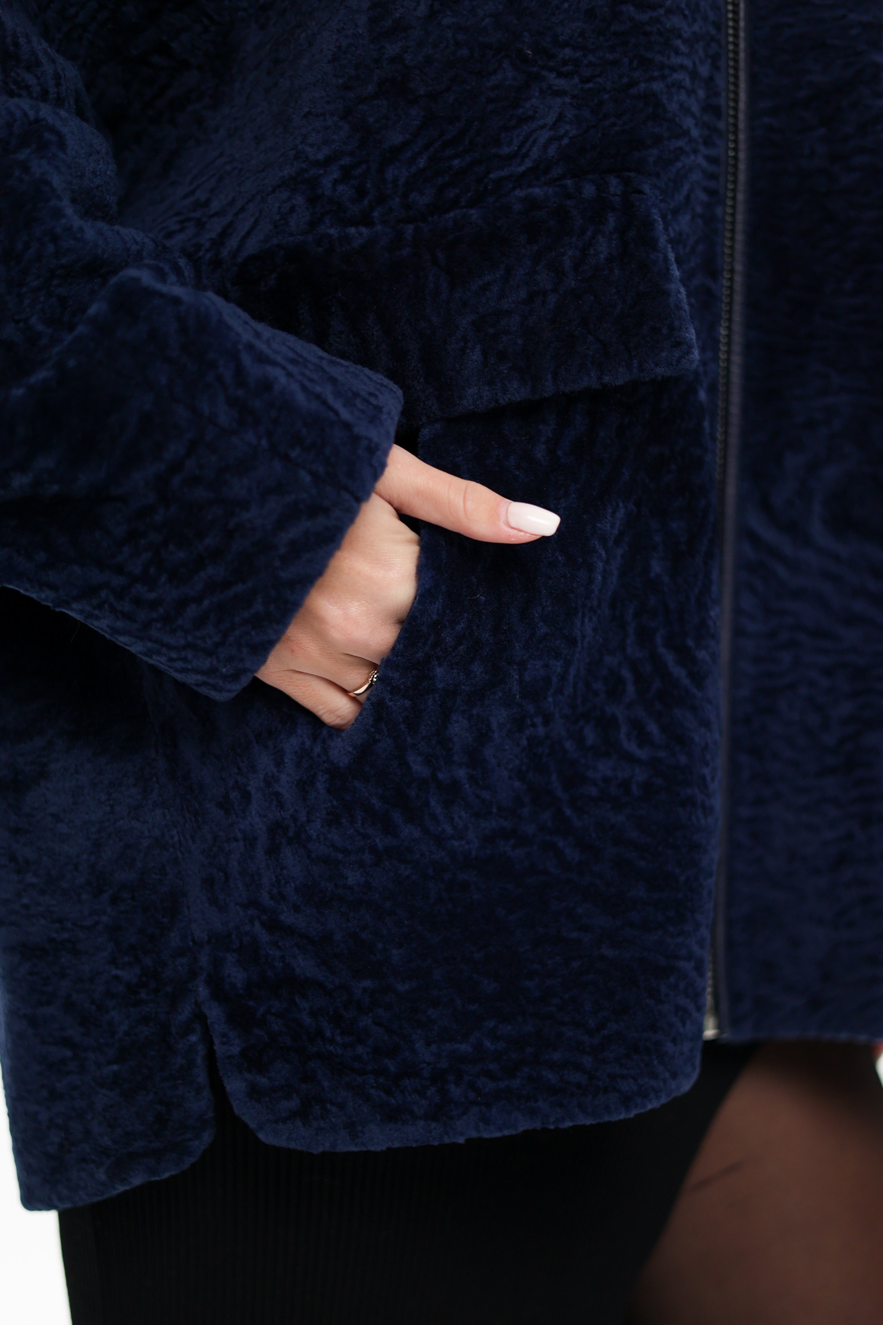 Genuine Shearling Silver Fox Trim Jacket - Energize Trek