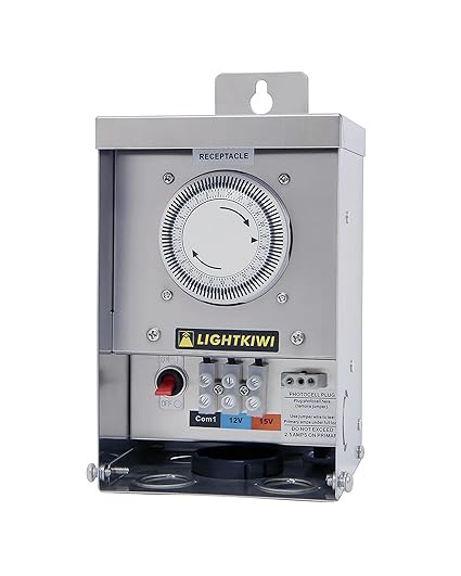75 Watt Low Voltage Outdoor Landscape Lighting Transformer 120V AC to (12V-15V AC) Multi-Tap - Energize Trek