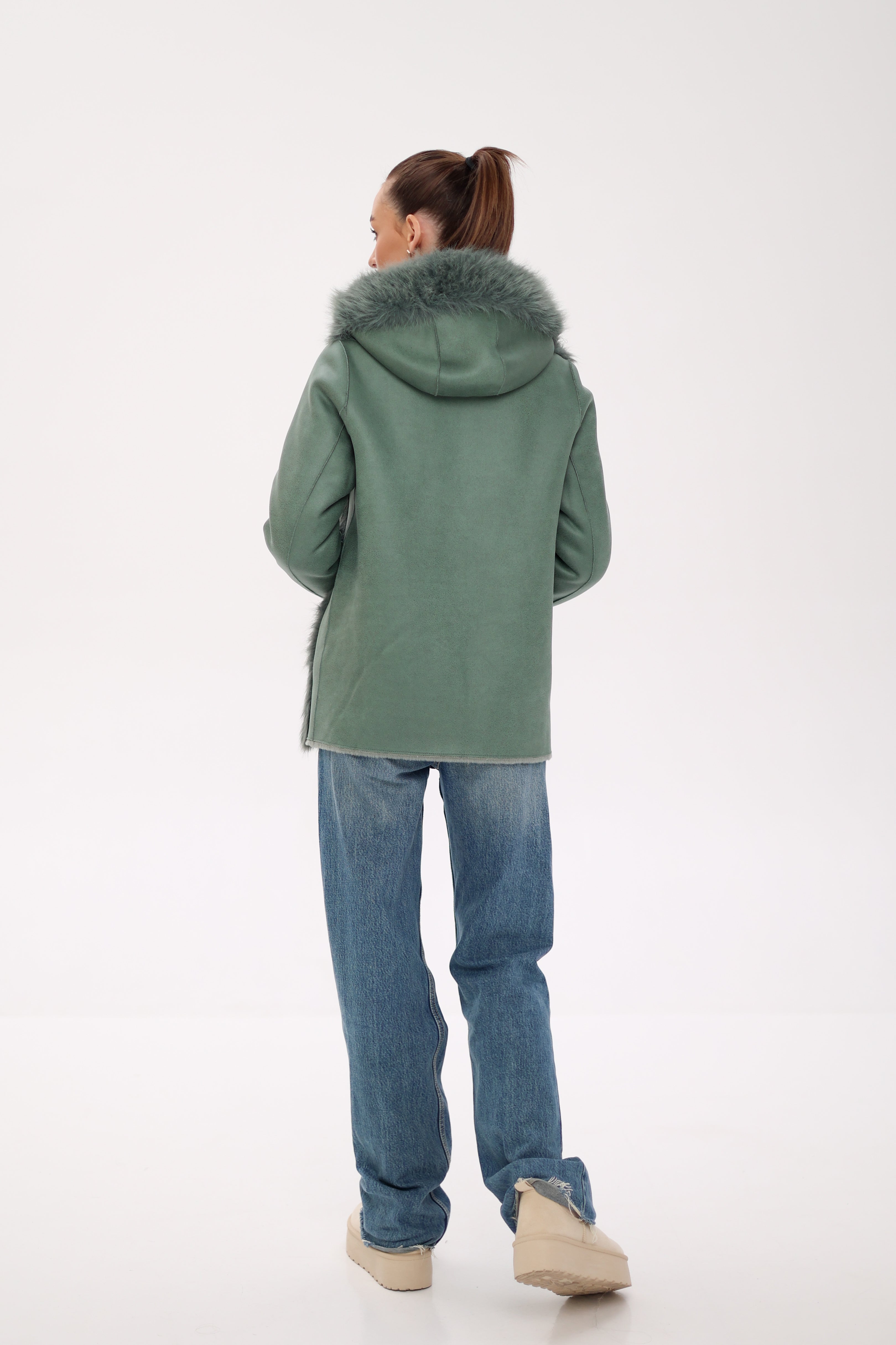 ⇆ Reversible Hooded Wool Blend Jacket