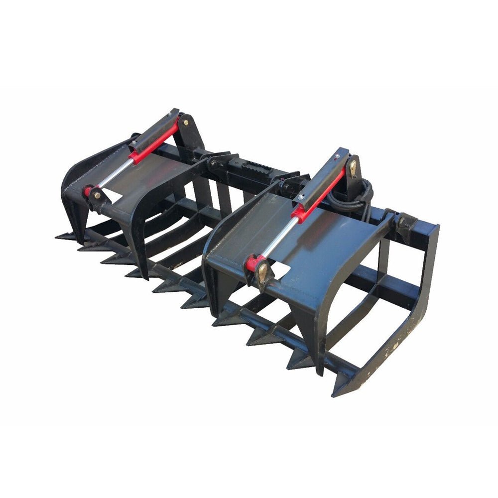 74" Premium Heavy Duty Skid Steer Root Grapple Bucket Attachment (94621873) - Energize Trek