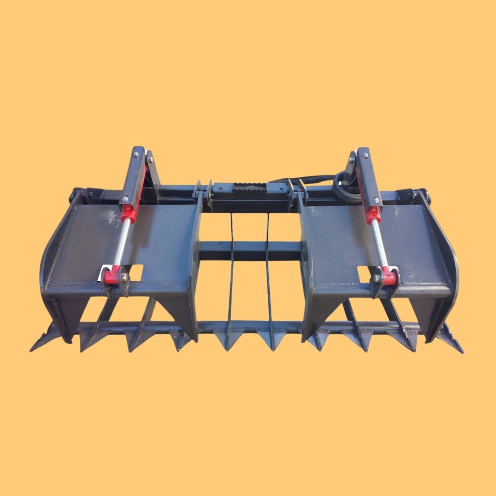 74" Premium Heavy Duty Skid Steer Root Grapple Bucket Attachment (94621873) - Energize Trek