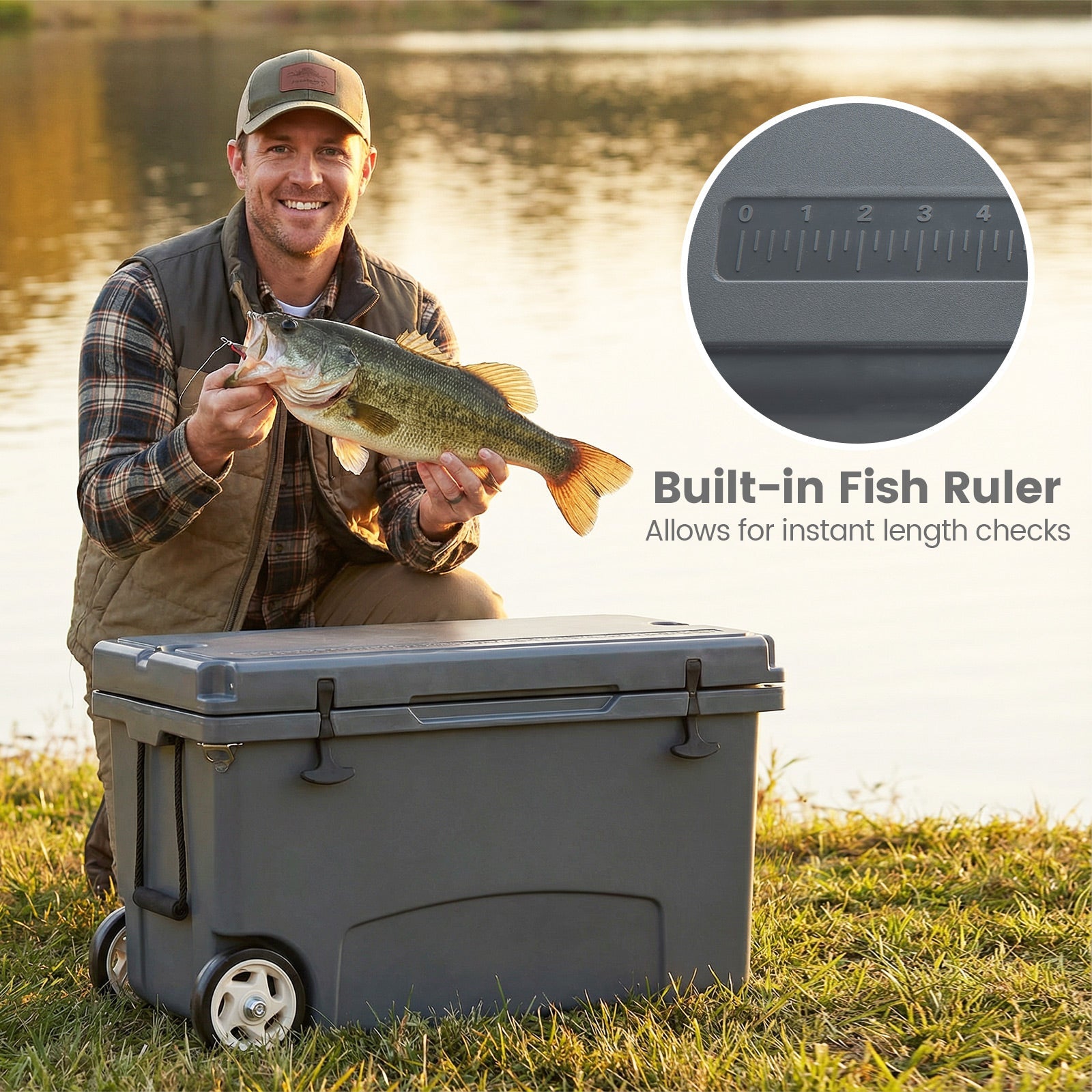 75 Quart Portable Hard Cooler with 6-Day Ice Retention and Wheels - Energize Trek