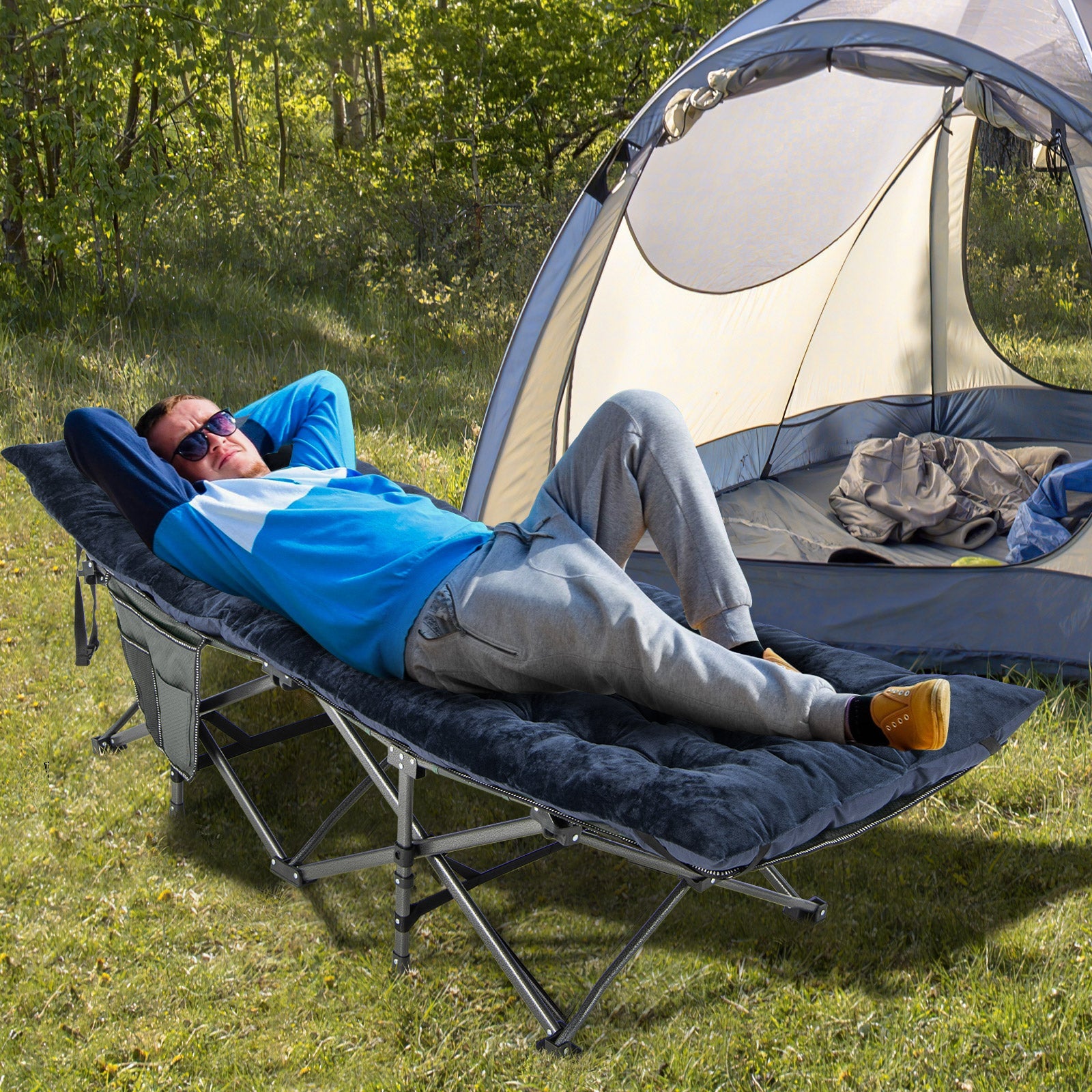 75 x 27.5 Inch Camping Cot Pads with Soft and Breathable Crystal Velvet - Energize Trek