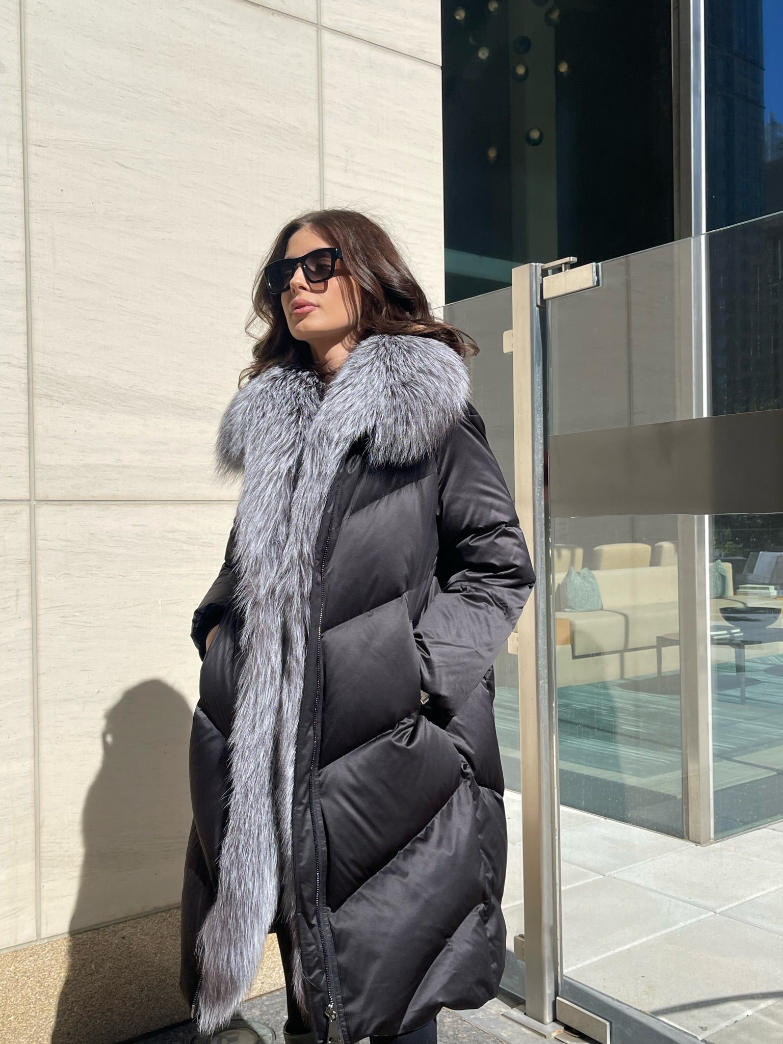 Amandine Genuine Silver Fox Down Parka - Energize Trek