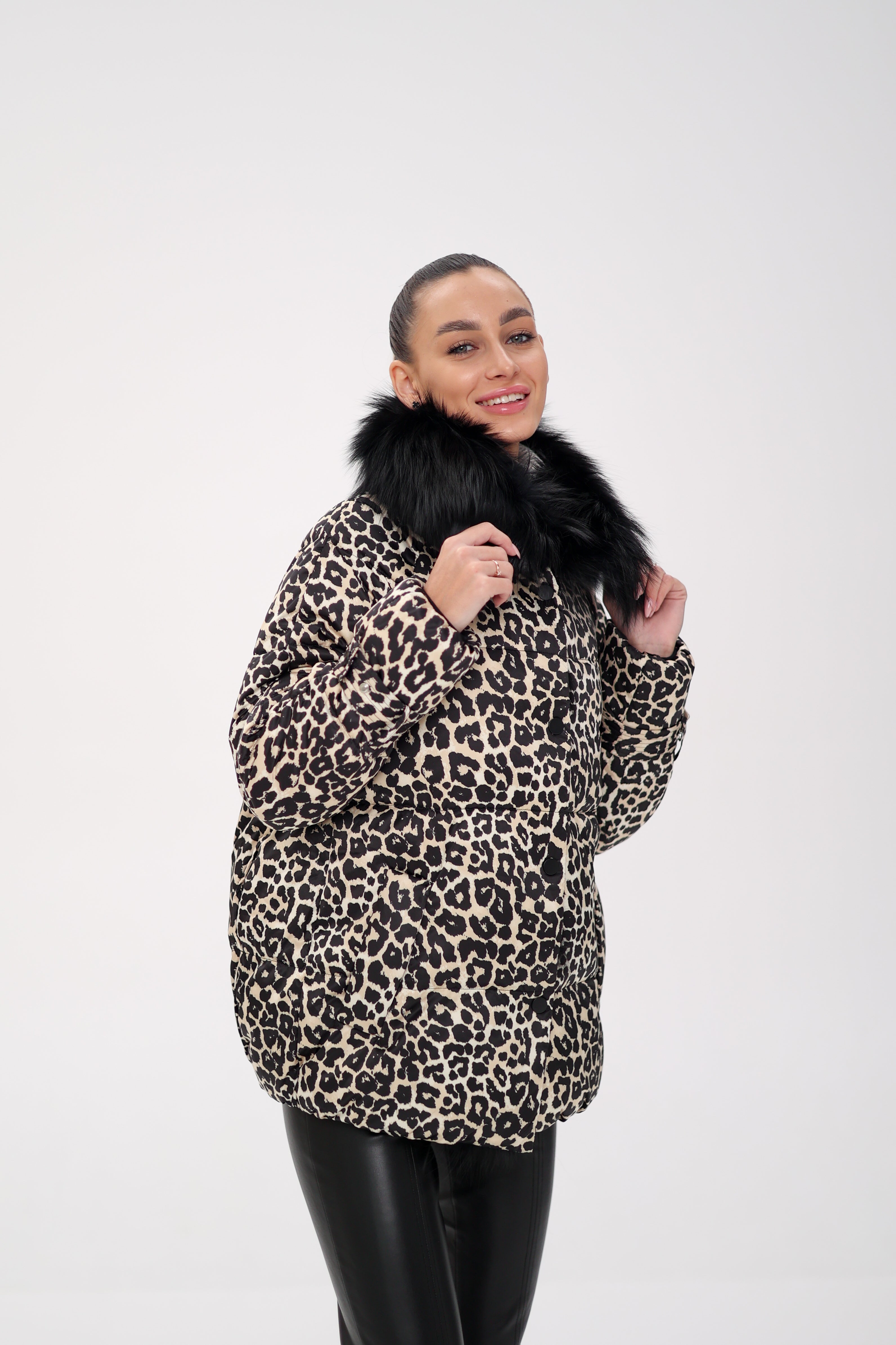 Genuine Polar Fox Leopard Luxe Down Parka - Energize Trek