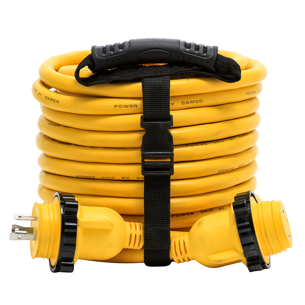 Camco 30 Amp Power Grip Marine Extension Cord  50 MLockingFLocking Adapter 55613