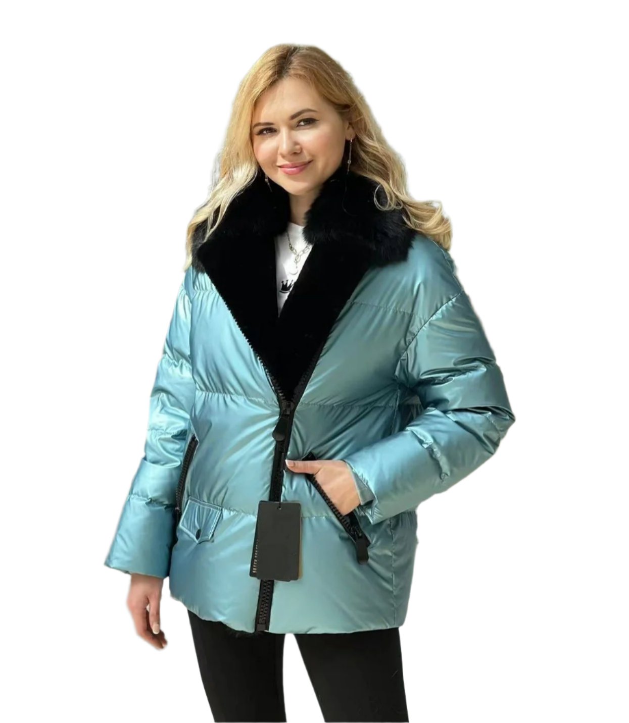 Genuine Polar Fox Fur Down Fill Water-Repellent Coat - Energize Trek