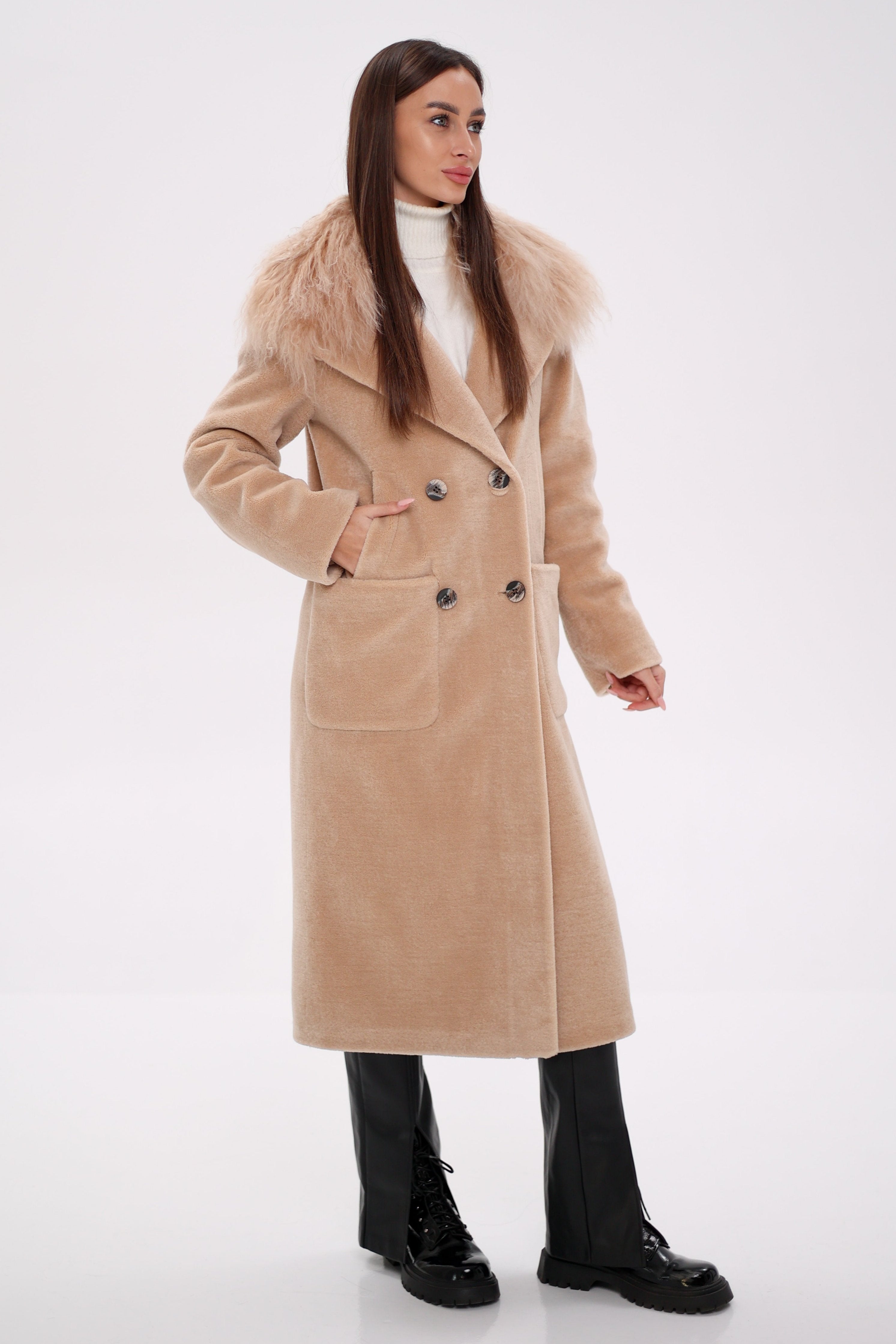 Genuine Lama Fur Virgin Wool Coat - Energize Trek