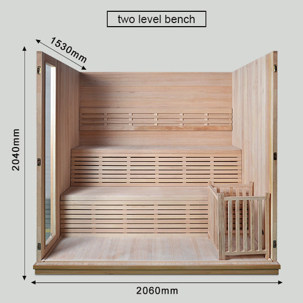 SAUNA EVOLUTION®  Finland Traditional Indoor Wooden Sauna Glass 07 - Energize Trek