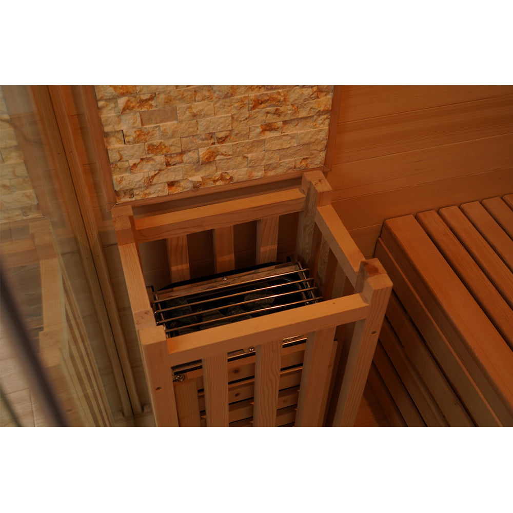 SAUNA EVOLUTION® Commercial Finnish Bath Home Sauna Indoor Steam Room Glass 03 - Energize Trek