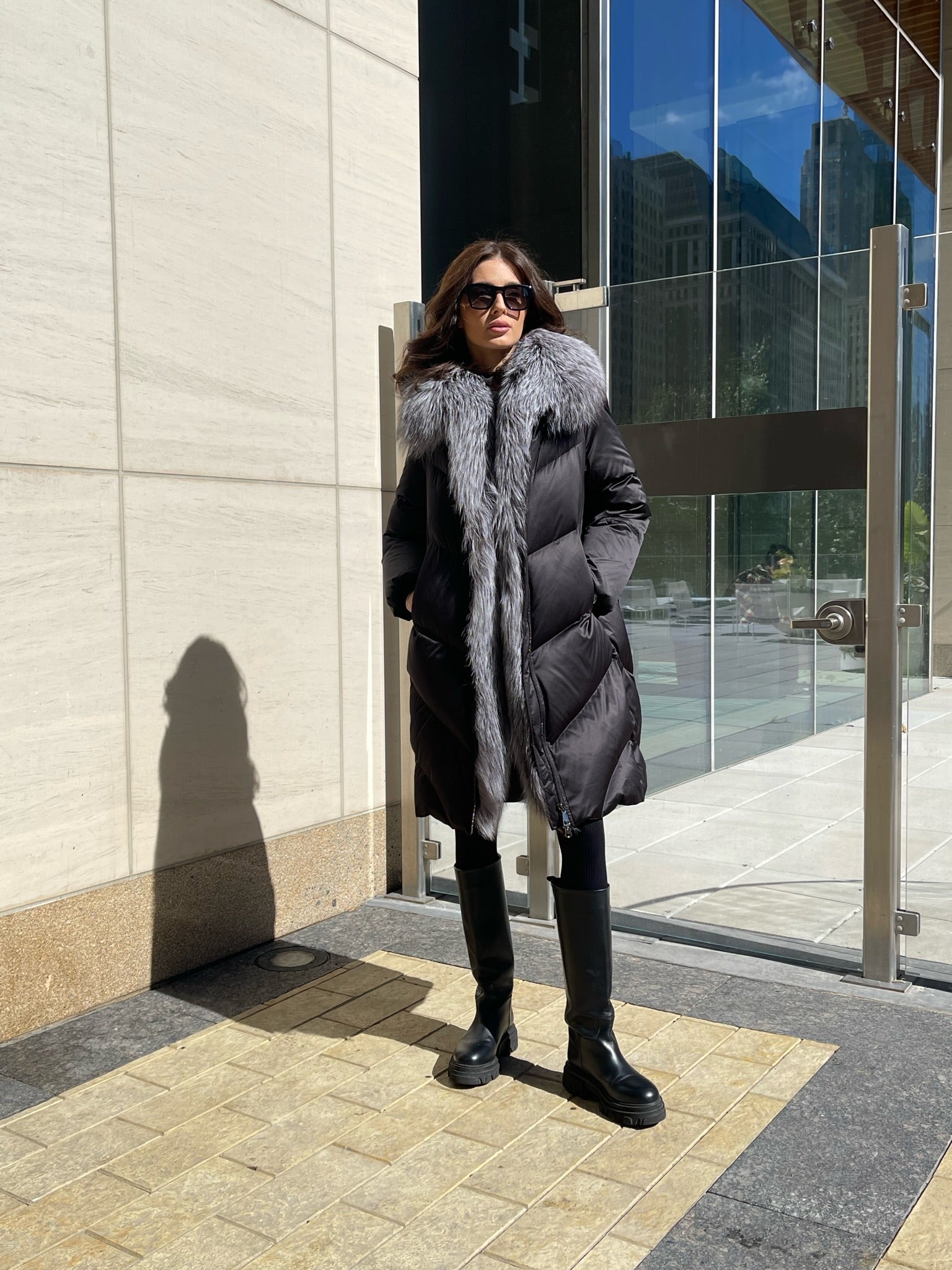 Amandine Genuine Silver Fox Down Parka - Energize Trek