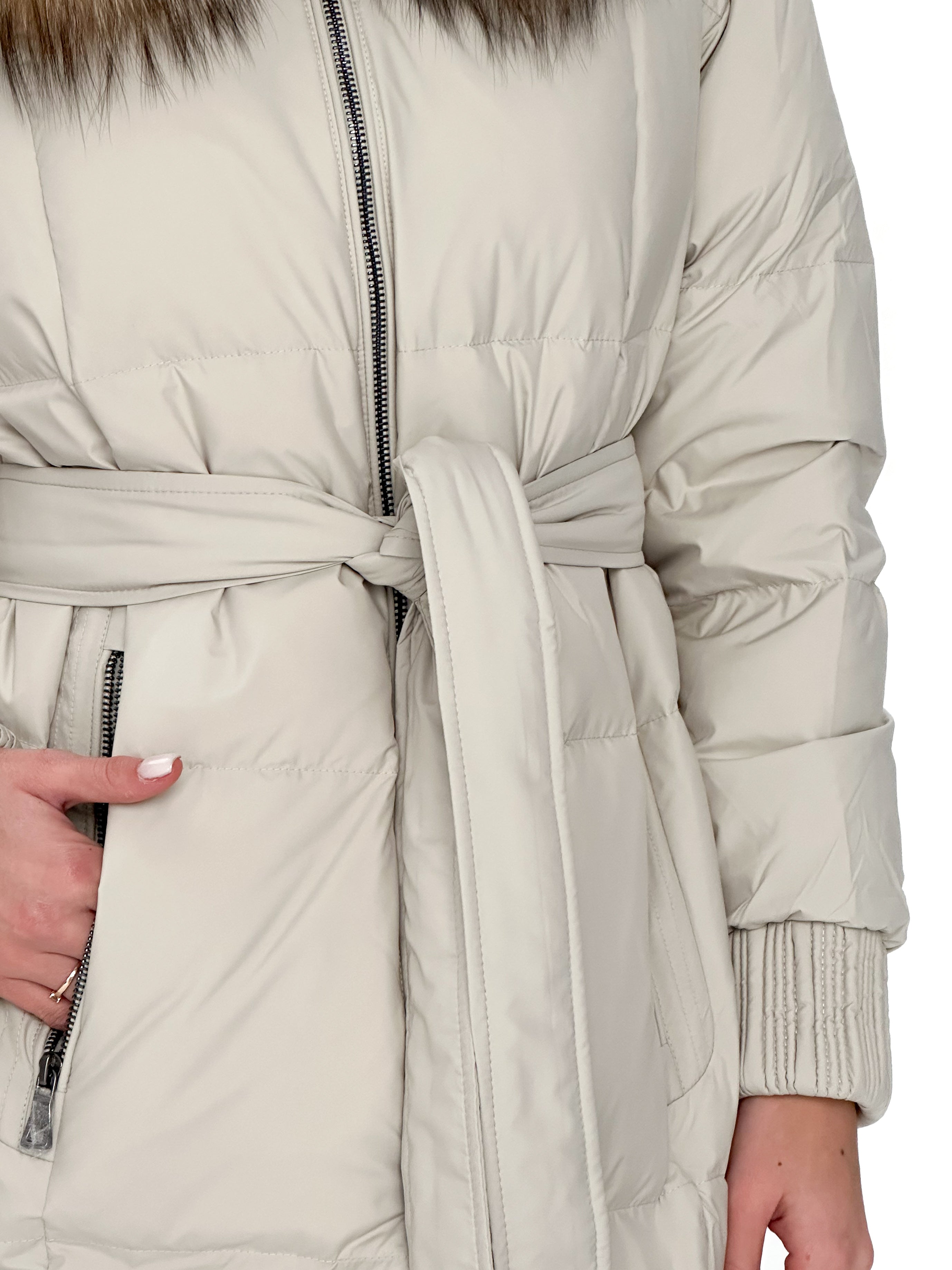 Alice Genuine Silver Fox Down Fill Coat - Energize Trek