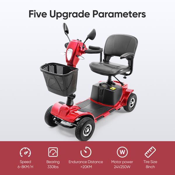 4-wheel Electric Scooter With Basket And Extended Battery