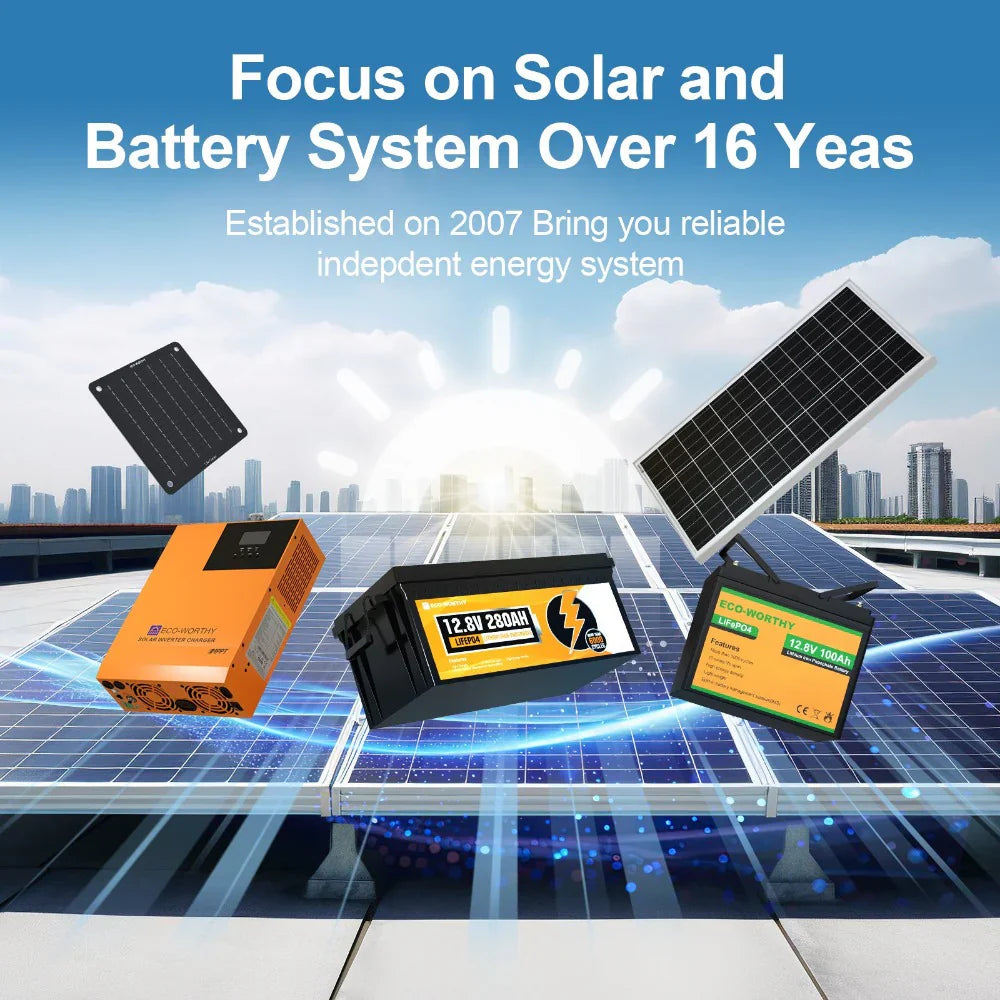 ECO-WORTHY 48V 50Ah Stackable LiFePO4 Battery - Energize Trek