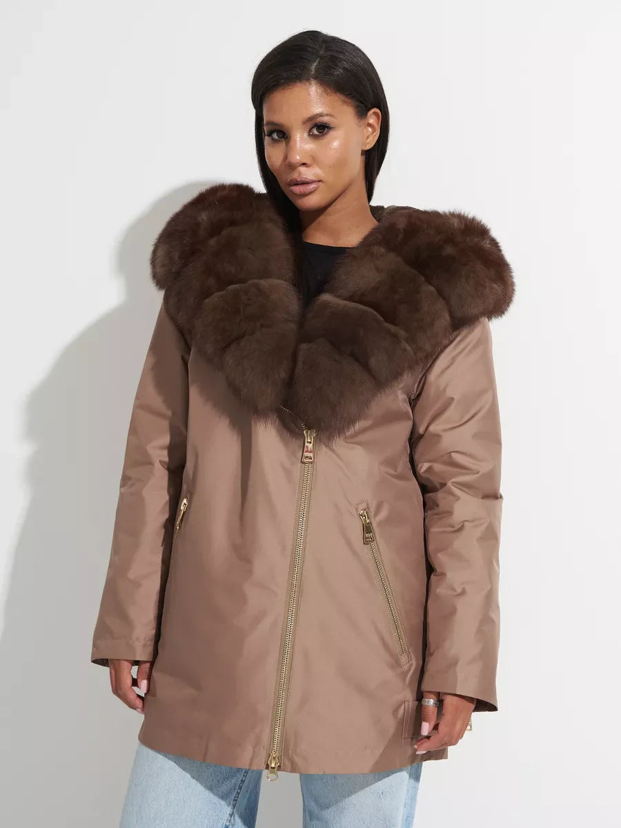 Genuine Polar Fox Fur Trim Rabbit Fur Insulated Parka - Energize Trek