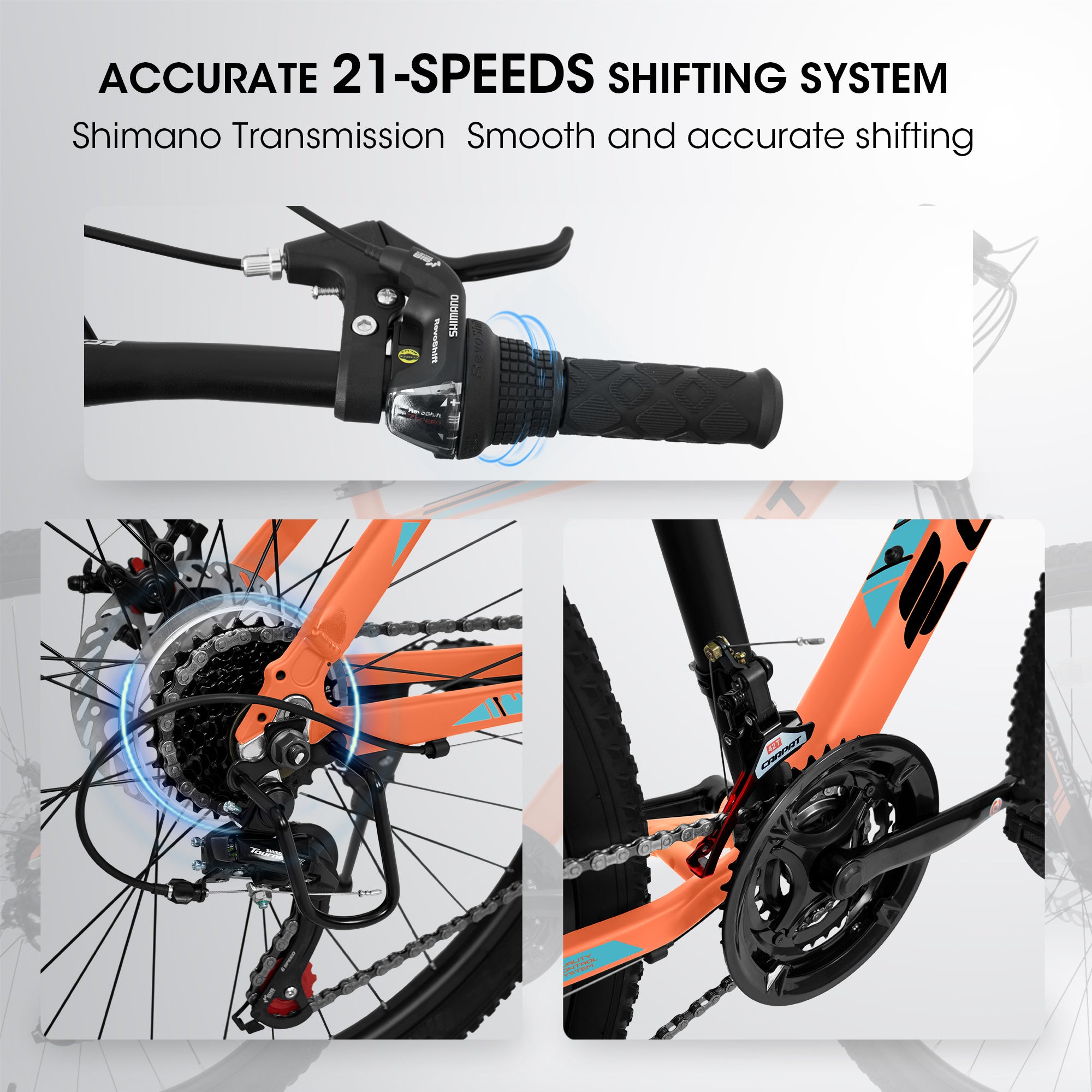 A26322 26-inch Mountain Bike  Aluminum Frame Shock Absorbing Front Fork Bike 21-speed Disc Brake Mountain Bike - Energize Trek