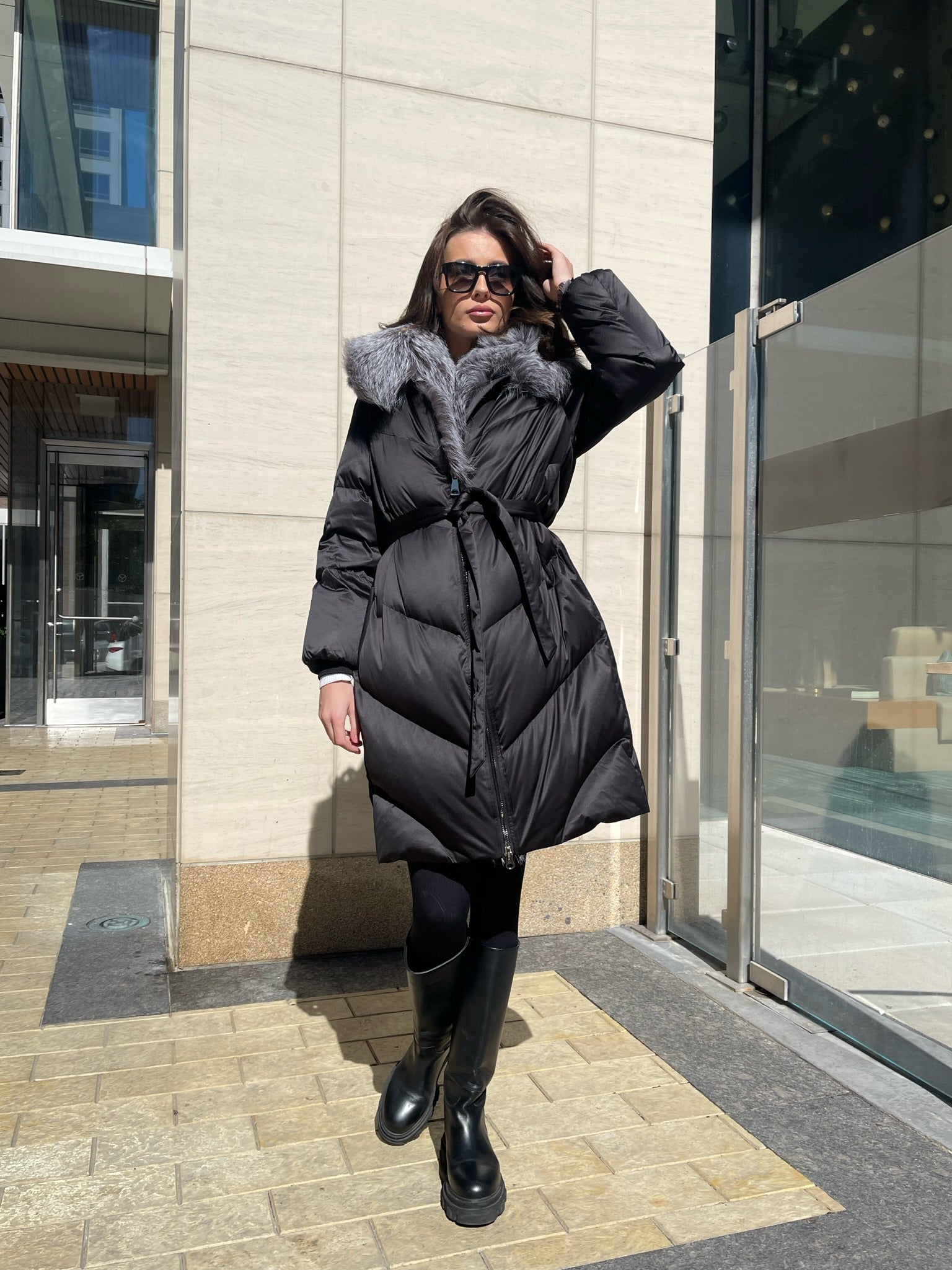 Amandine Genuine Silver Fox Down Parka - Energize Trek