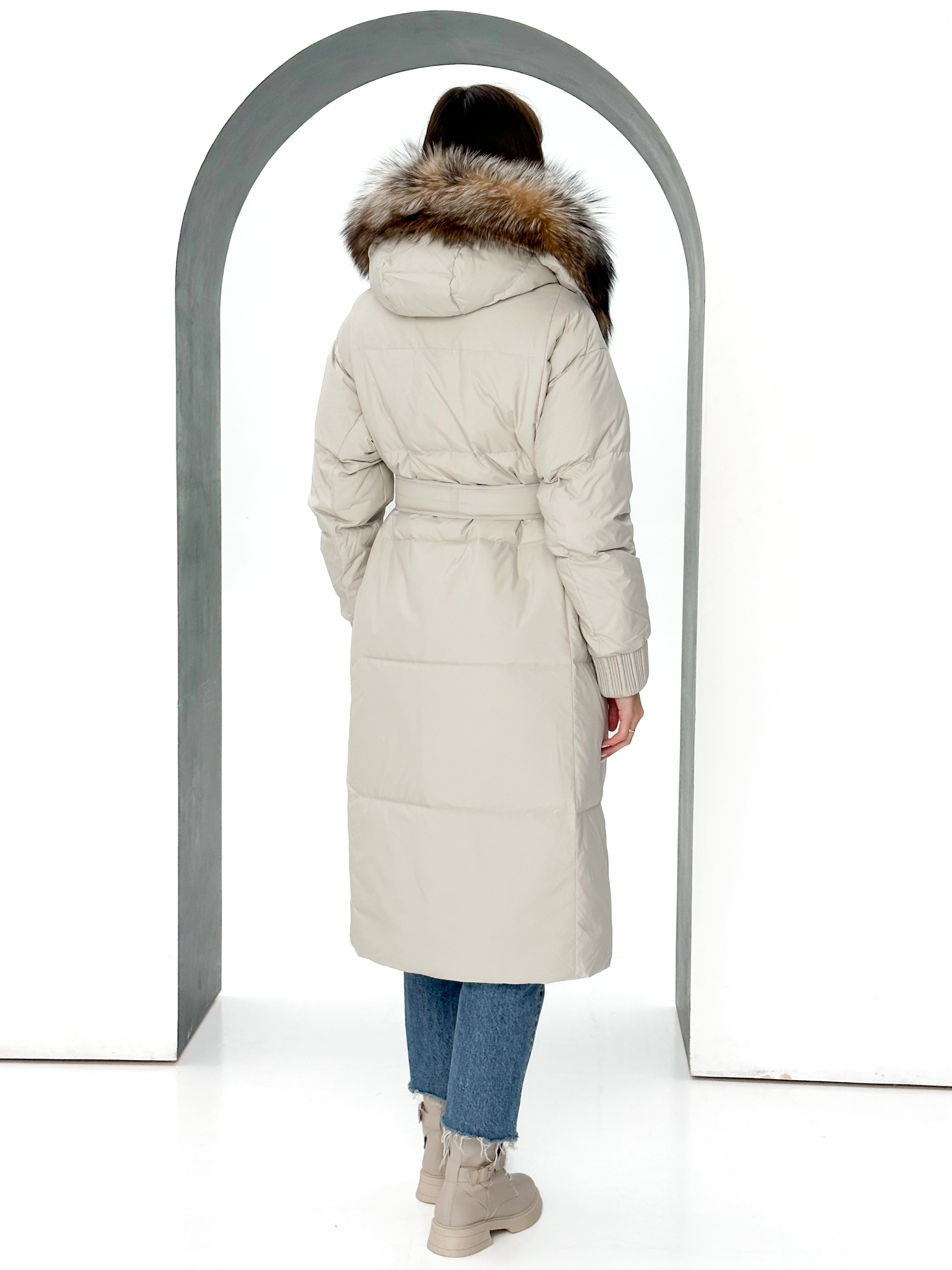 Alice Genuine Silver Fox Down Fill Coat - Energize Trek