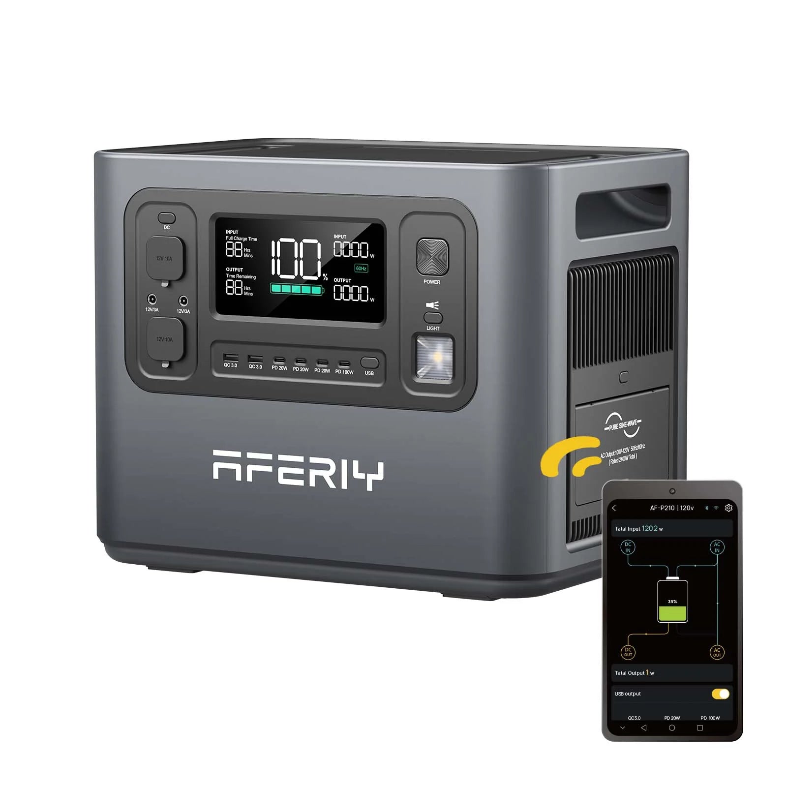 AFERIY P210 Portable Power Station 2400W 2048Wh - Energize Trek