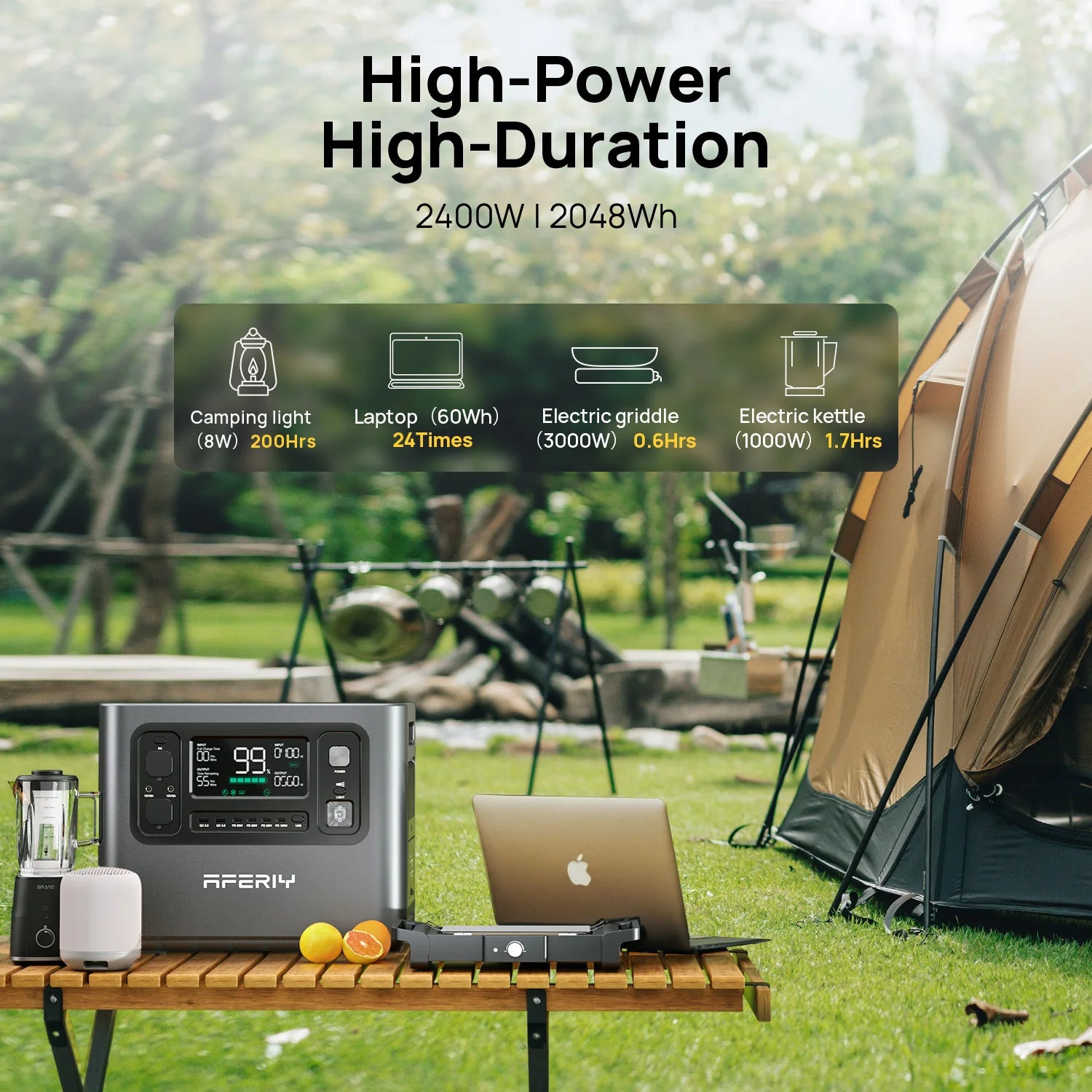 AFERIY P210 Portable Power Station 2400W 2048Wh - Energize Trek