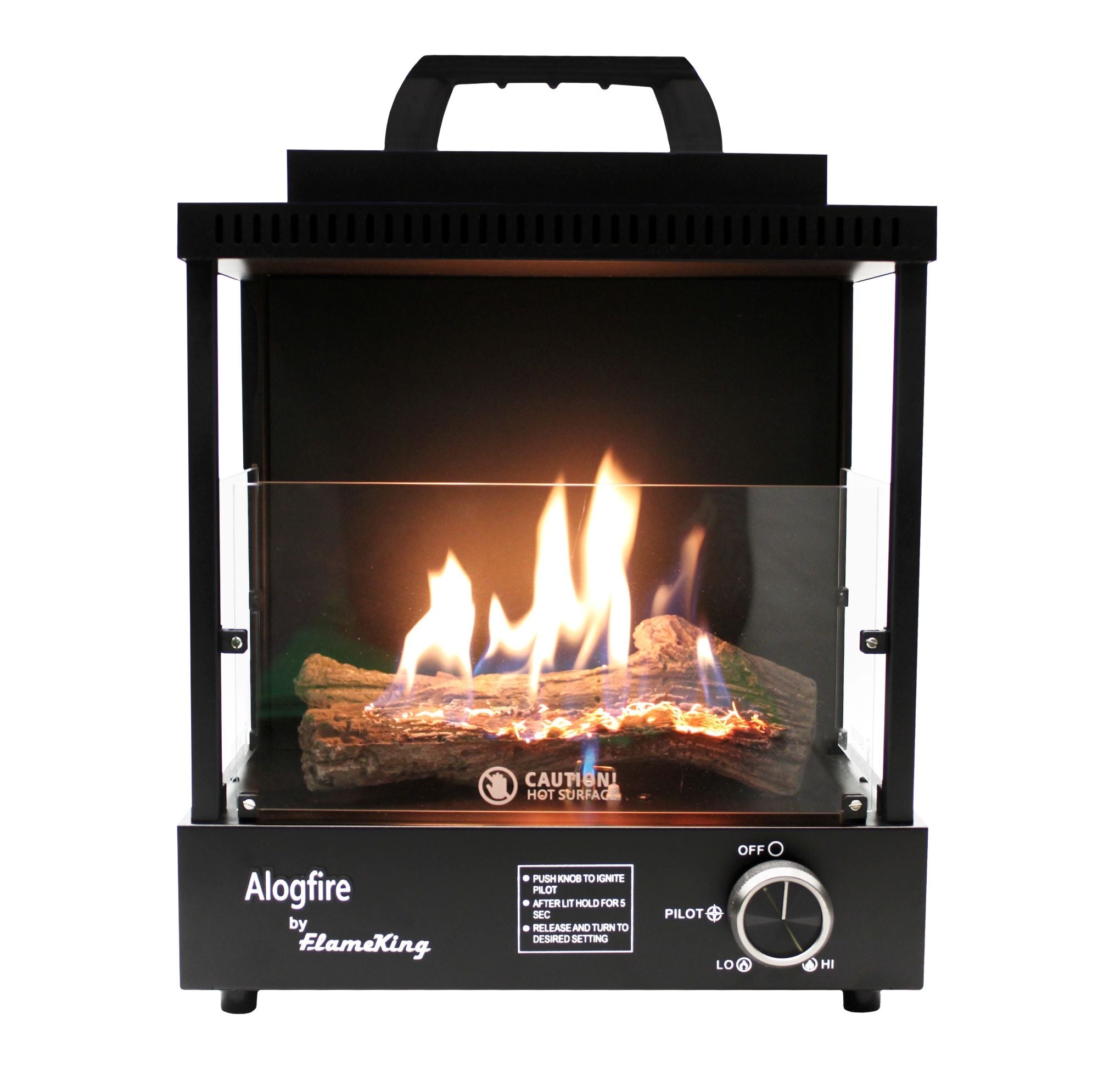 Flame King Portable Propane Alogfire Fireplace Heater Indoor and Outdoor - Energize Trek