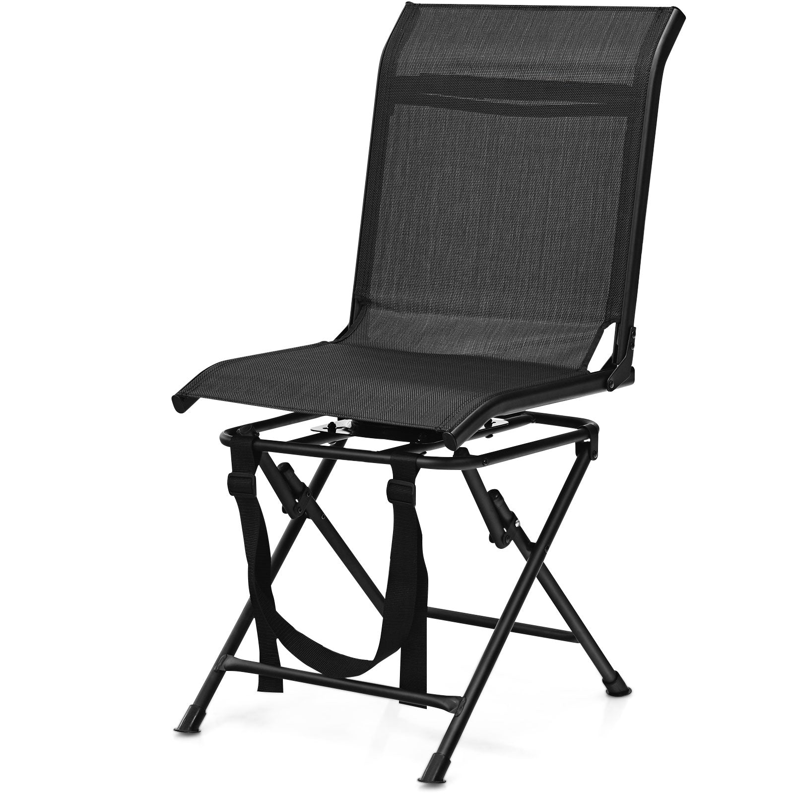 All weather Outdoor Foldable 360 Degree Swivel Chair with Iron Frame - Energize Trek