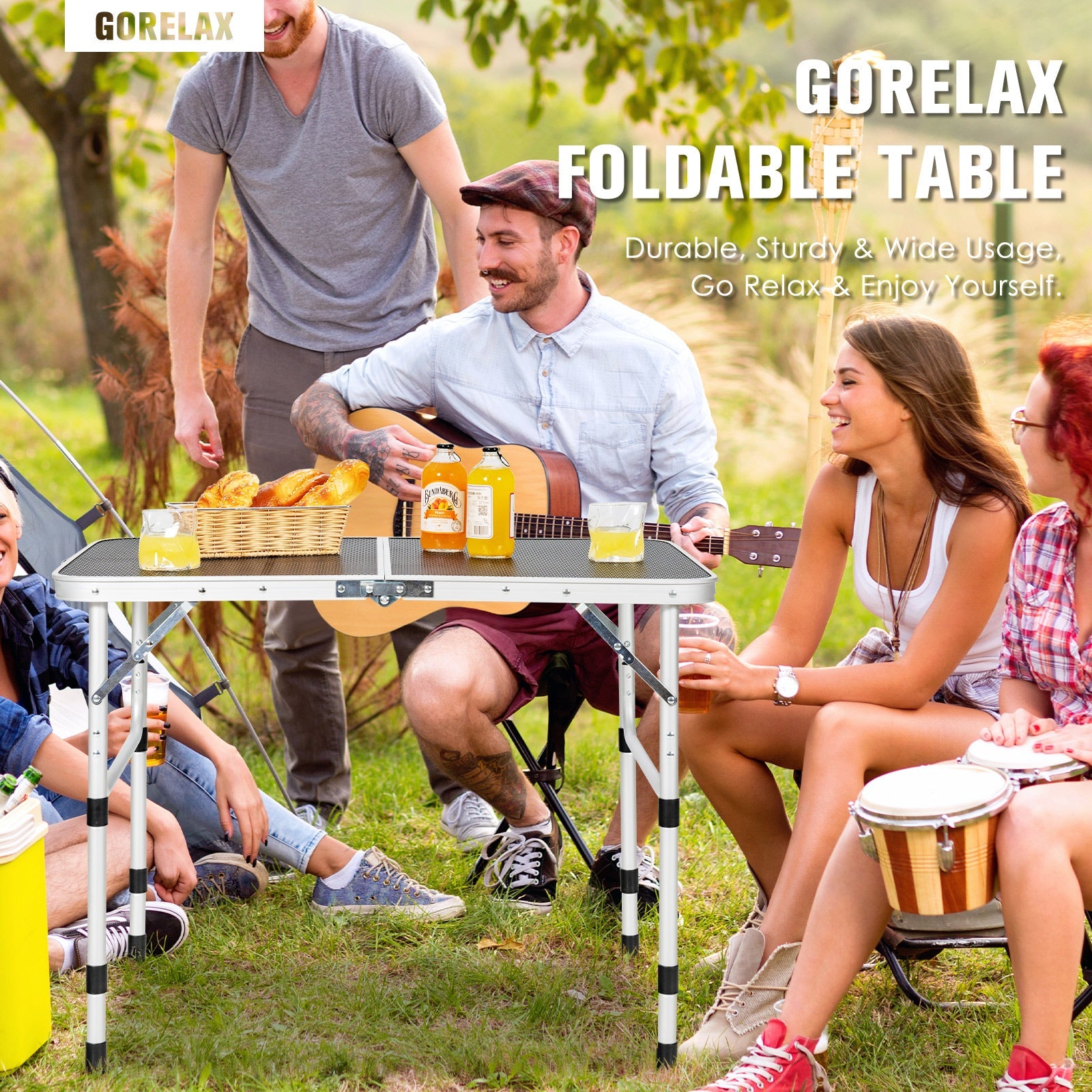 Aluminum Grill Table with Iron Mesh Top-Silver - Energize Trek