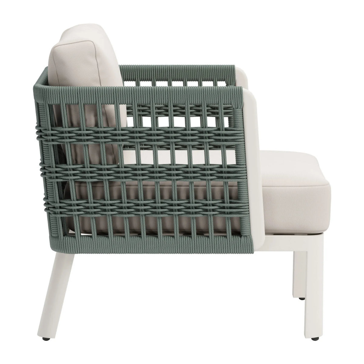 Aluminum Outdoor Accent Chair with White Cushion - Energize Trek