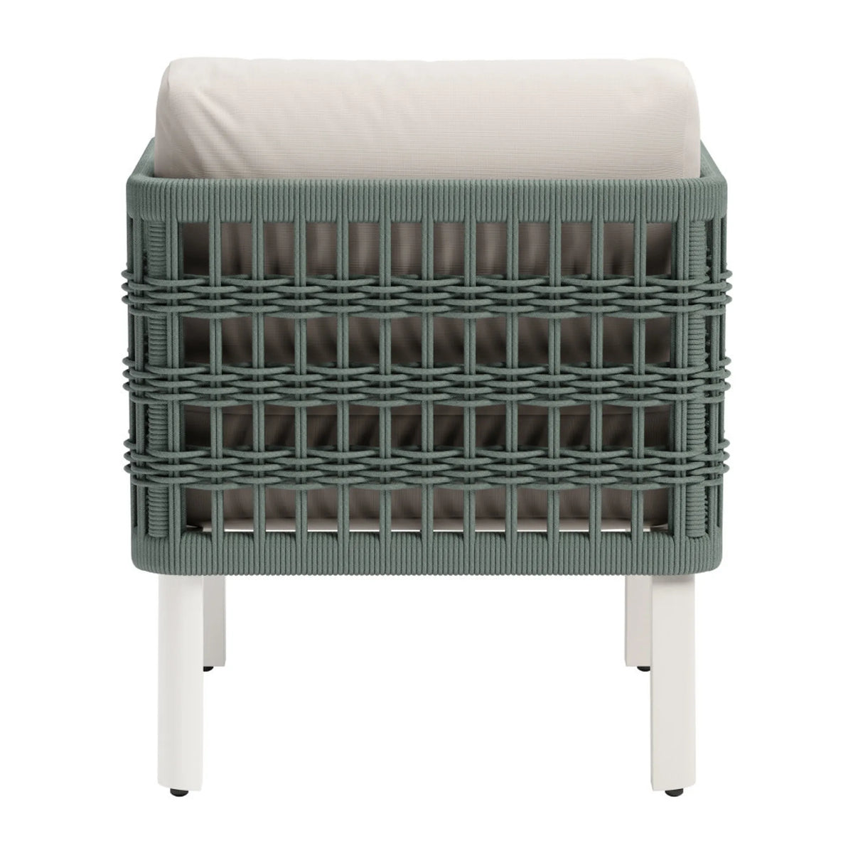Aluminum Outdoor Accent Chair with White Cushion - Energize Trek