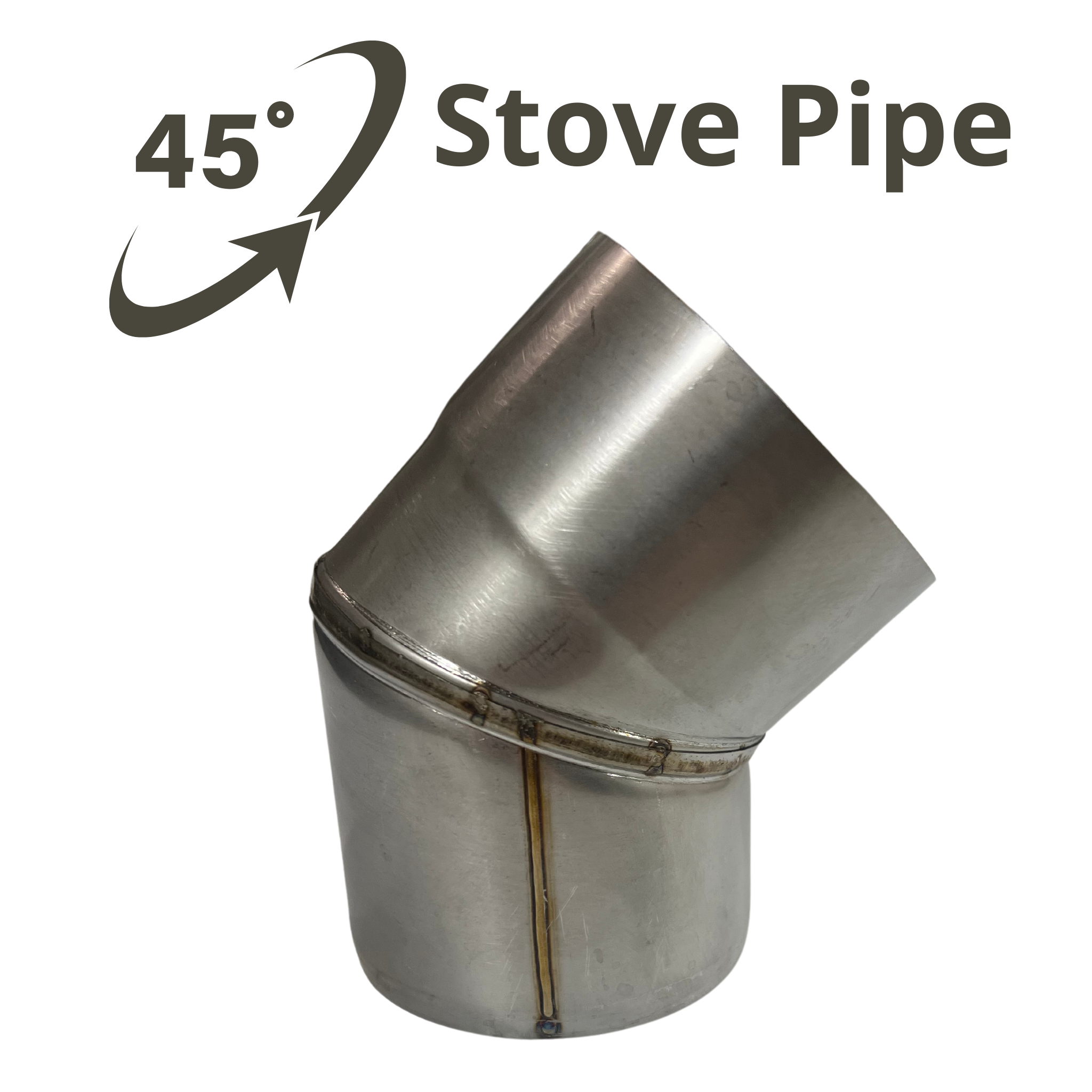 Angled Stove Chimney Pipe - 45 Degree Angle - 3.5” - Energize Trek