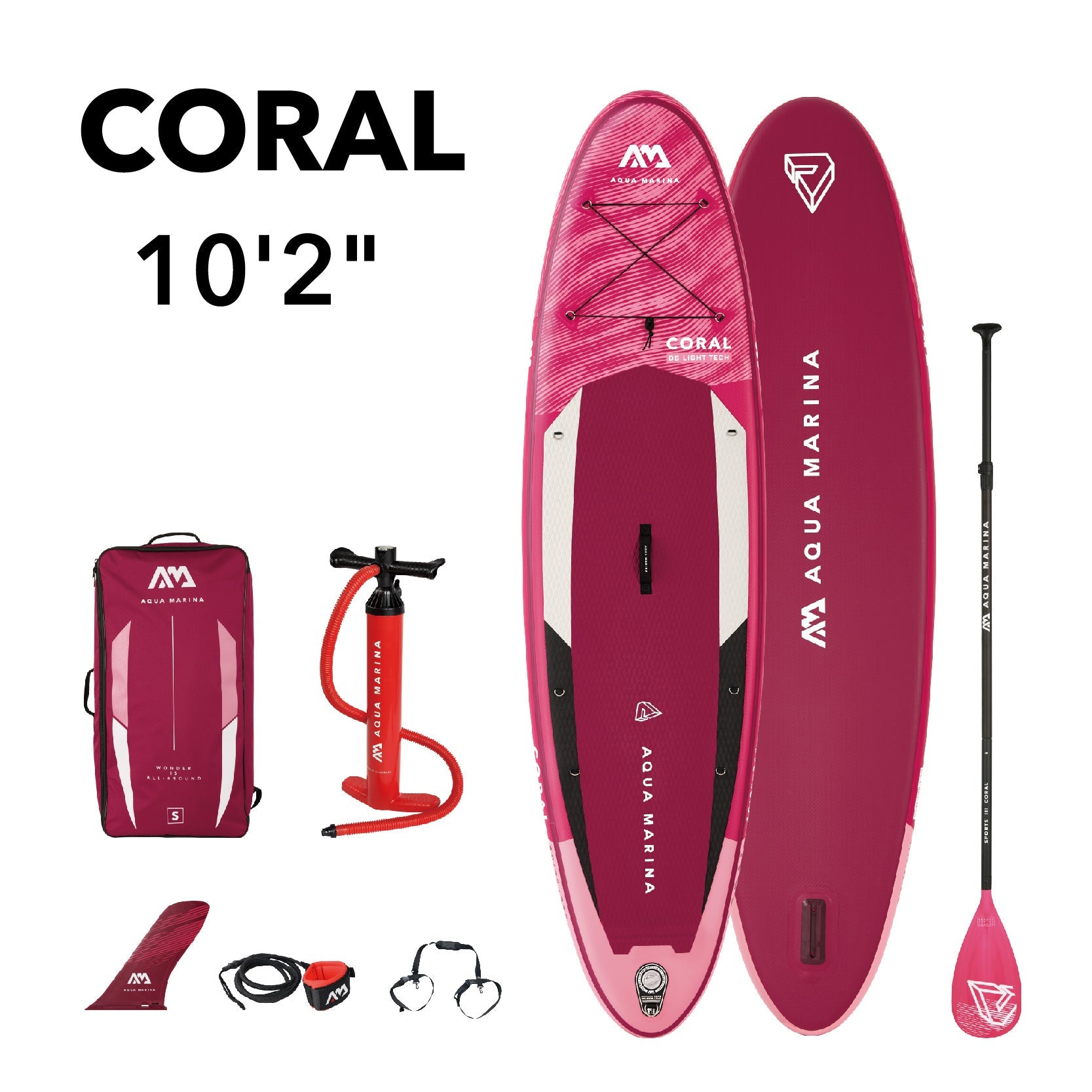 Aqua Marina CORAL 10'2" Inflatable Paddle Board All-Around Advanced SUP - Energize Trek