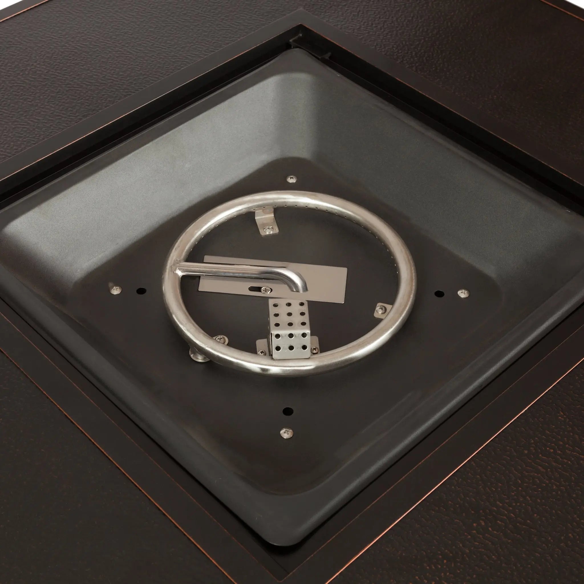 Armstrong 42" Square Basketweave Aluminum Convertible Gas Fire Pit Table - Energize Trek