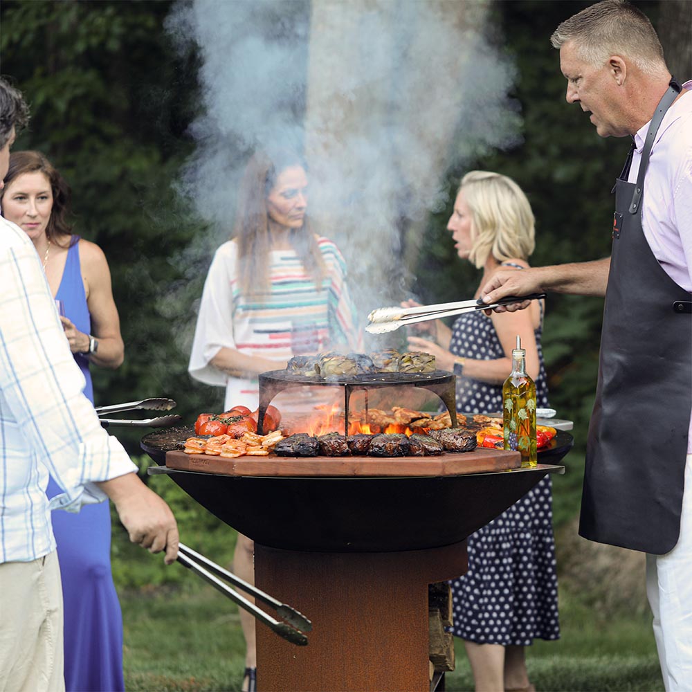 Arteflame Classic 40″ — Storage Base Flat-Top Grill & Fire Bowl (CORTEN Steel) - Energize Trek