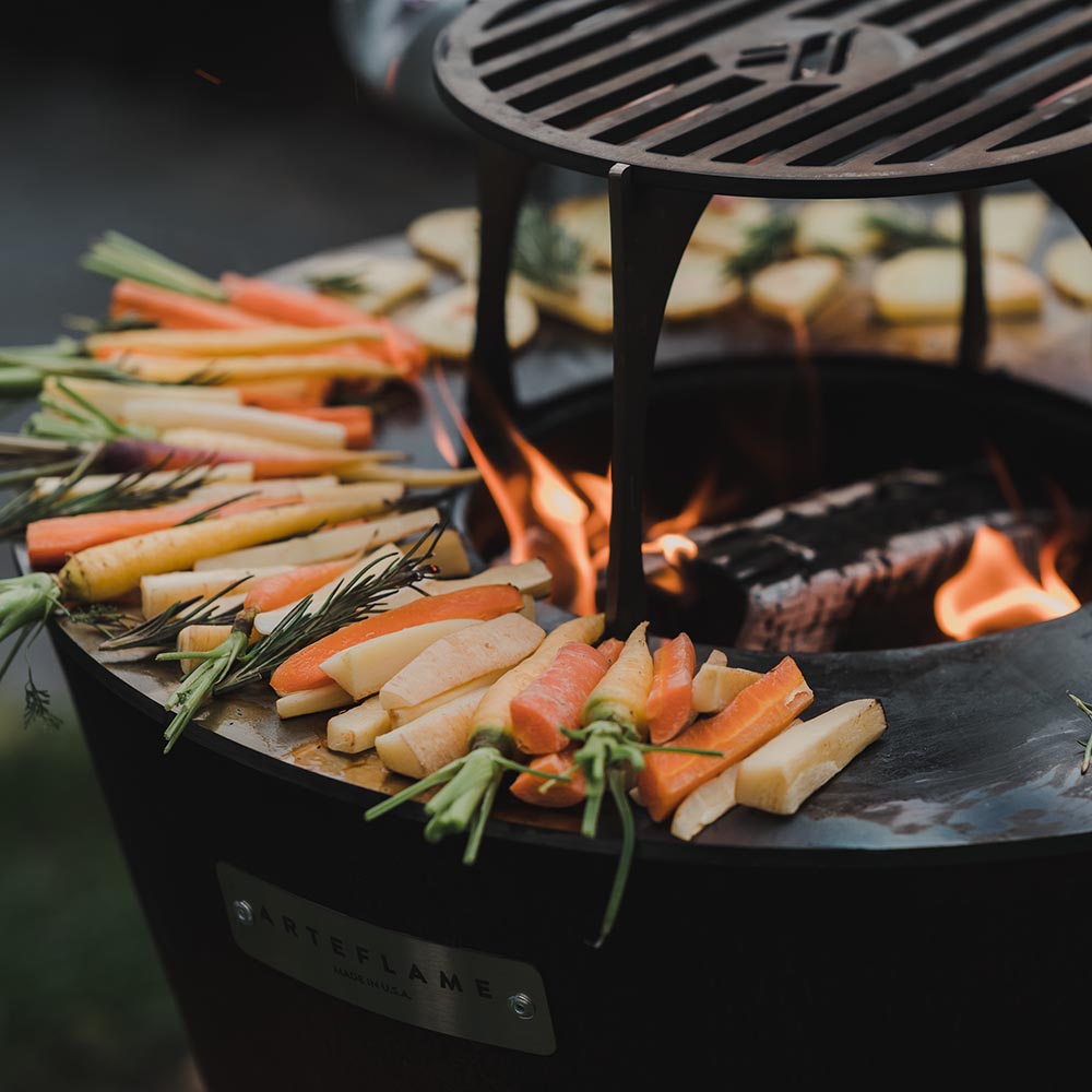Arteflame Classic 40″ — Storage Base Flat-Top Grill & Fire Bowl (CORTEN Steel) - Energize Trek