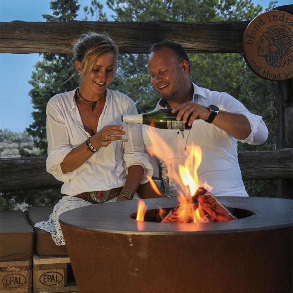 Arteflame Classic 40″ — Storage Base Flat-Top Grill & Fire Bowl (CORTEN Steel) - Energize Trek