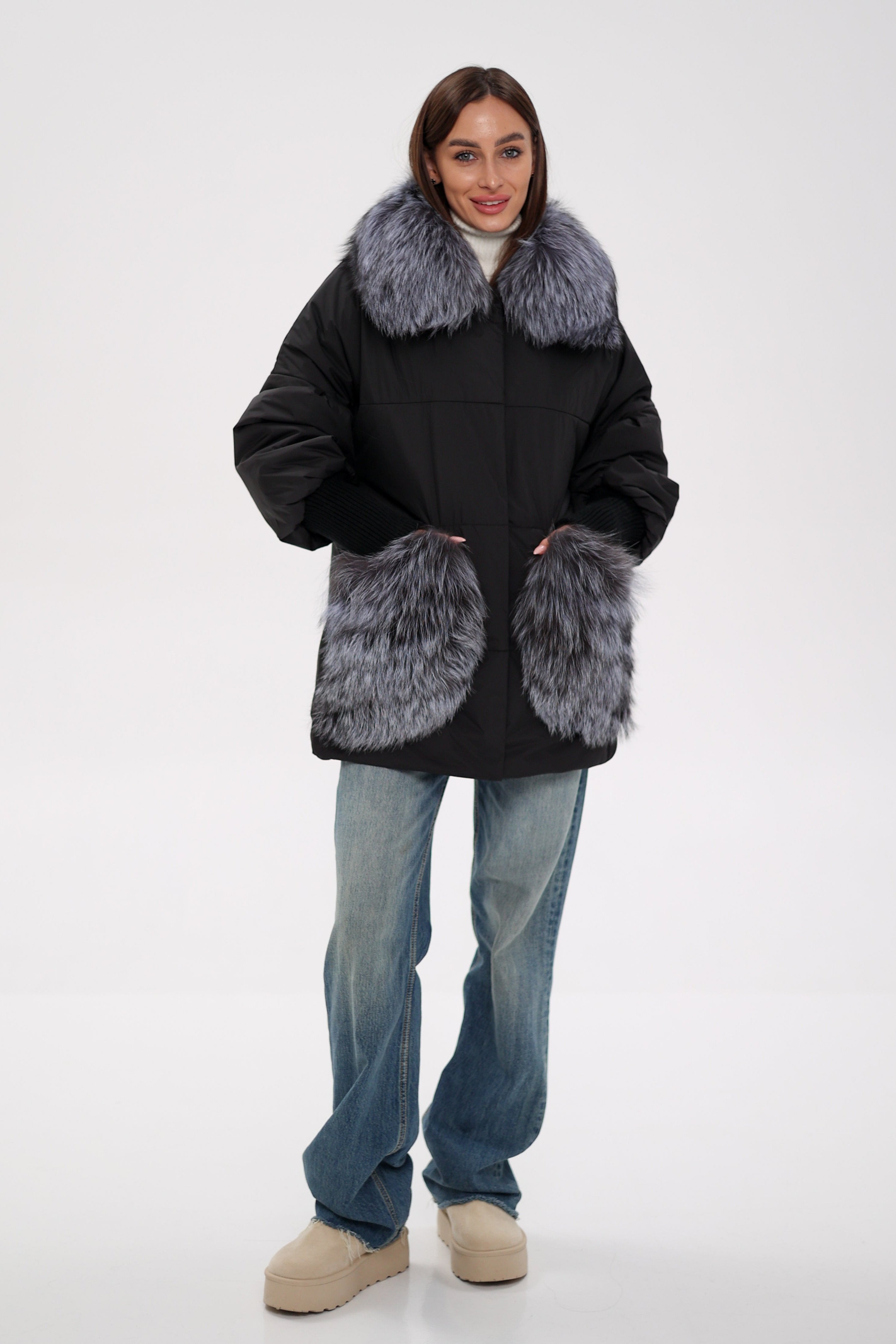 Genuine Silver Fox Down Fill Coat - Energize Trek