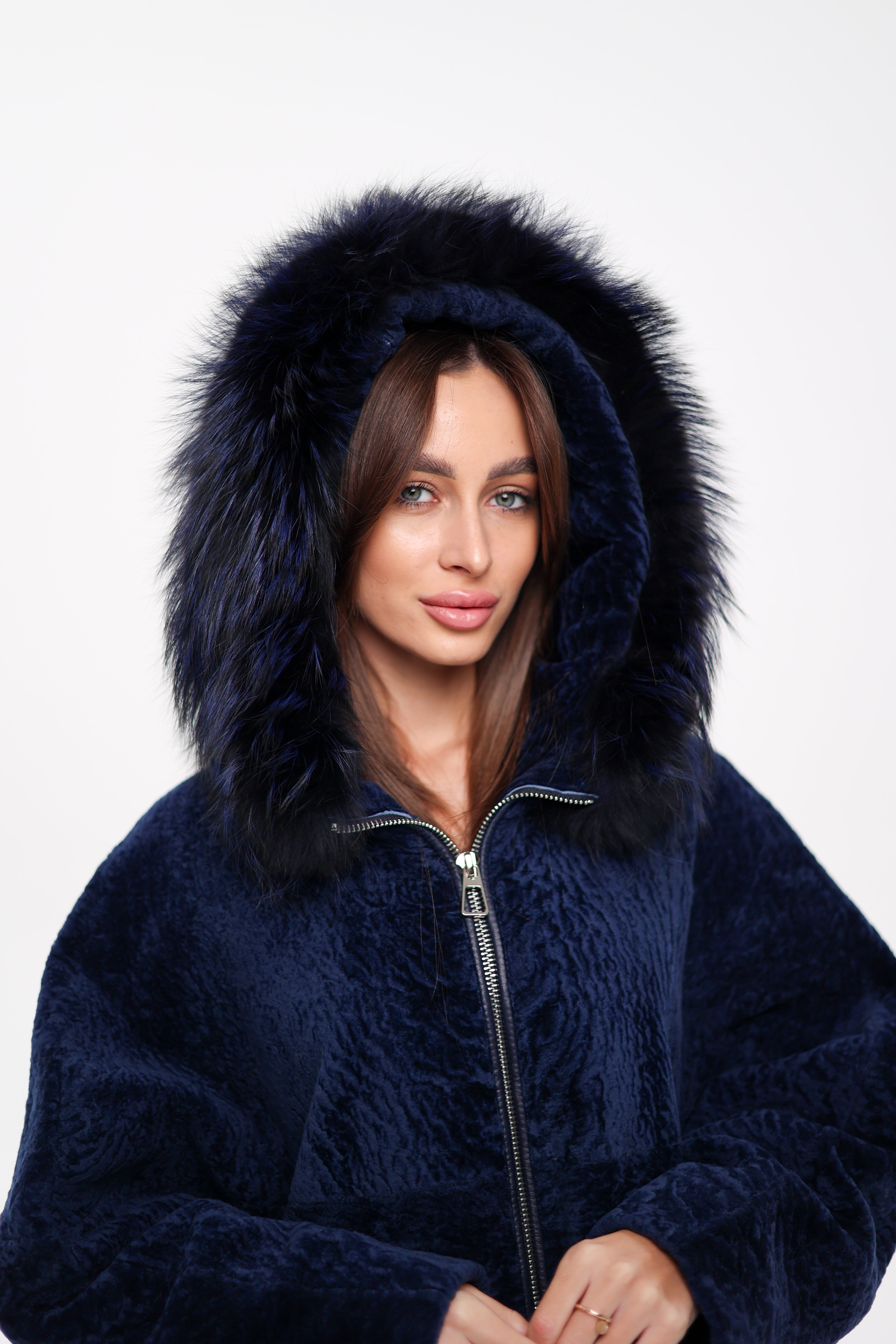 Genuine Shearling Silver Fox Trim Jacket - Energize Trek