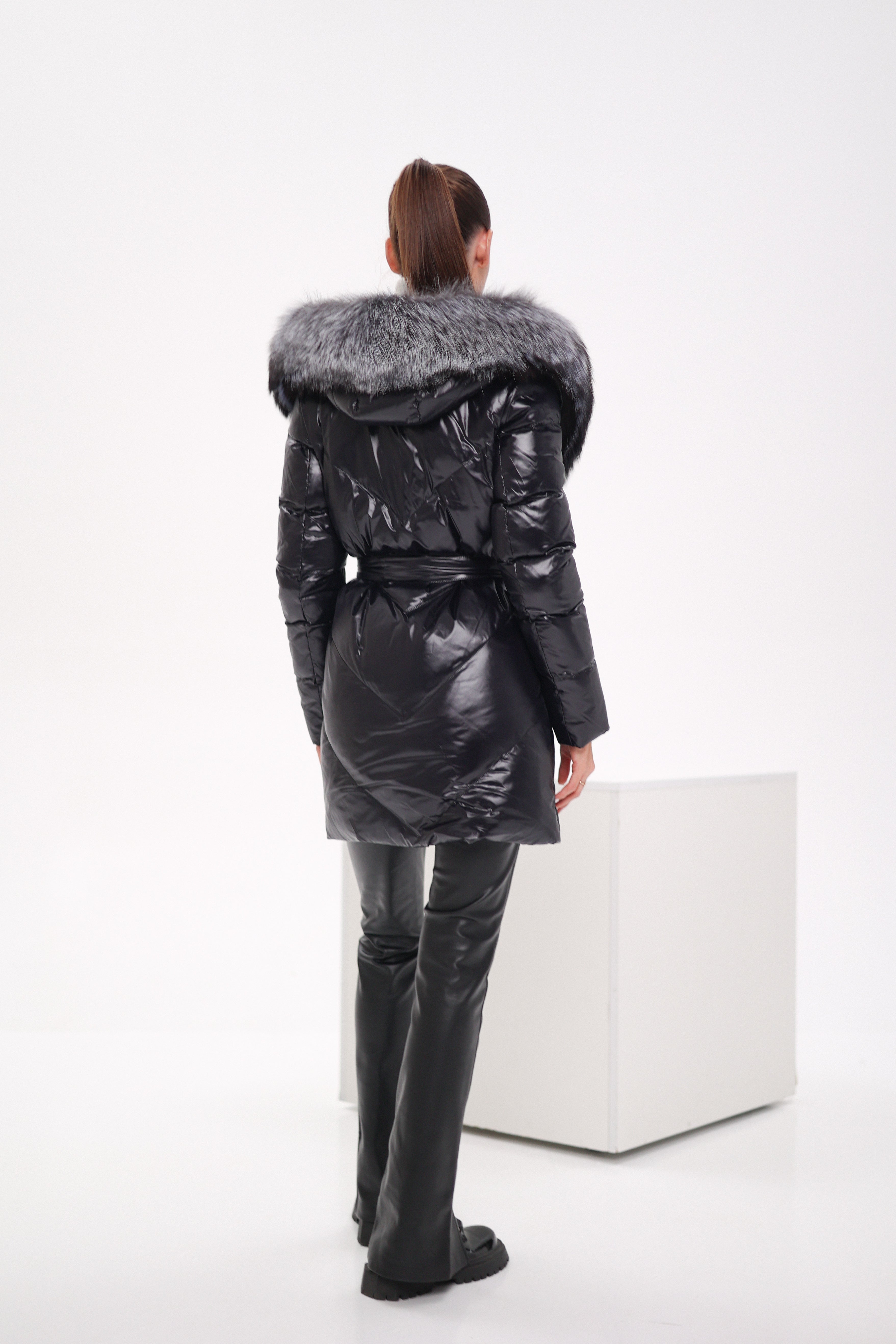 Genuine Silver Fox Fur Down Fill Coat - Energize Trek