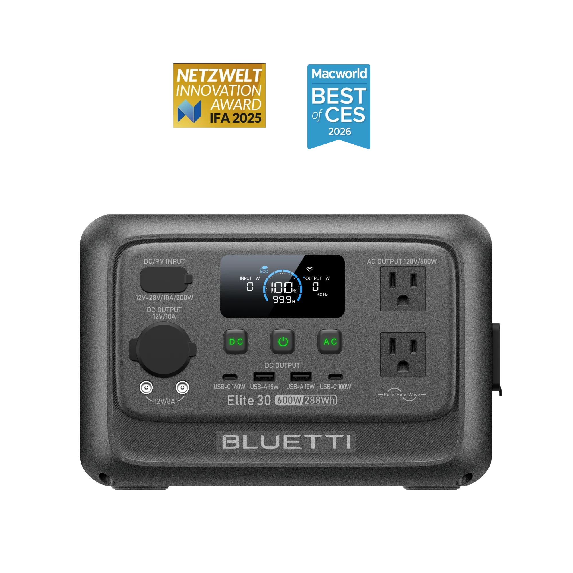BLUETTI Elite 30 V2 | 288Wh 600W Portable Power Station - Energize Trek