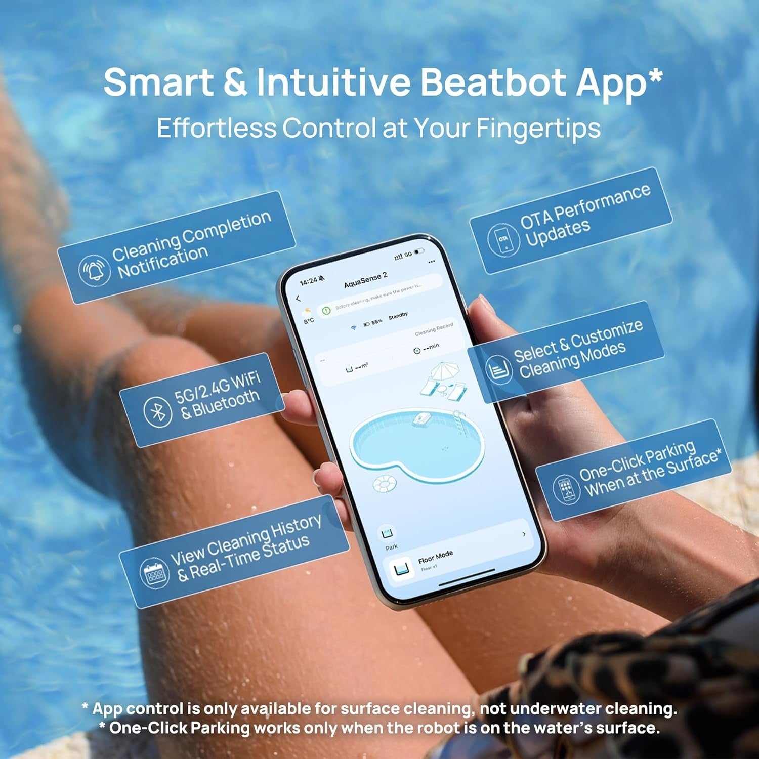 Beatbot AquaSense® 2 Robotic Pool Cleaner + iSkim® Ultra Robotic Pool Skimmer - Energize Trek