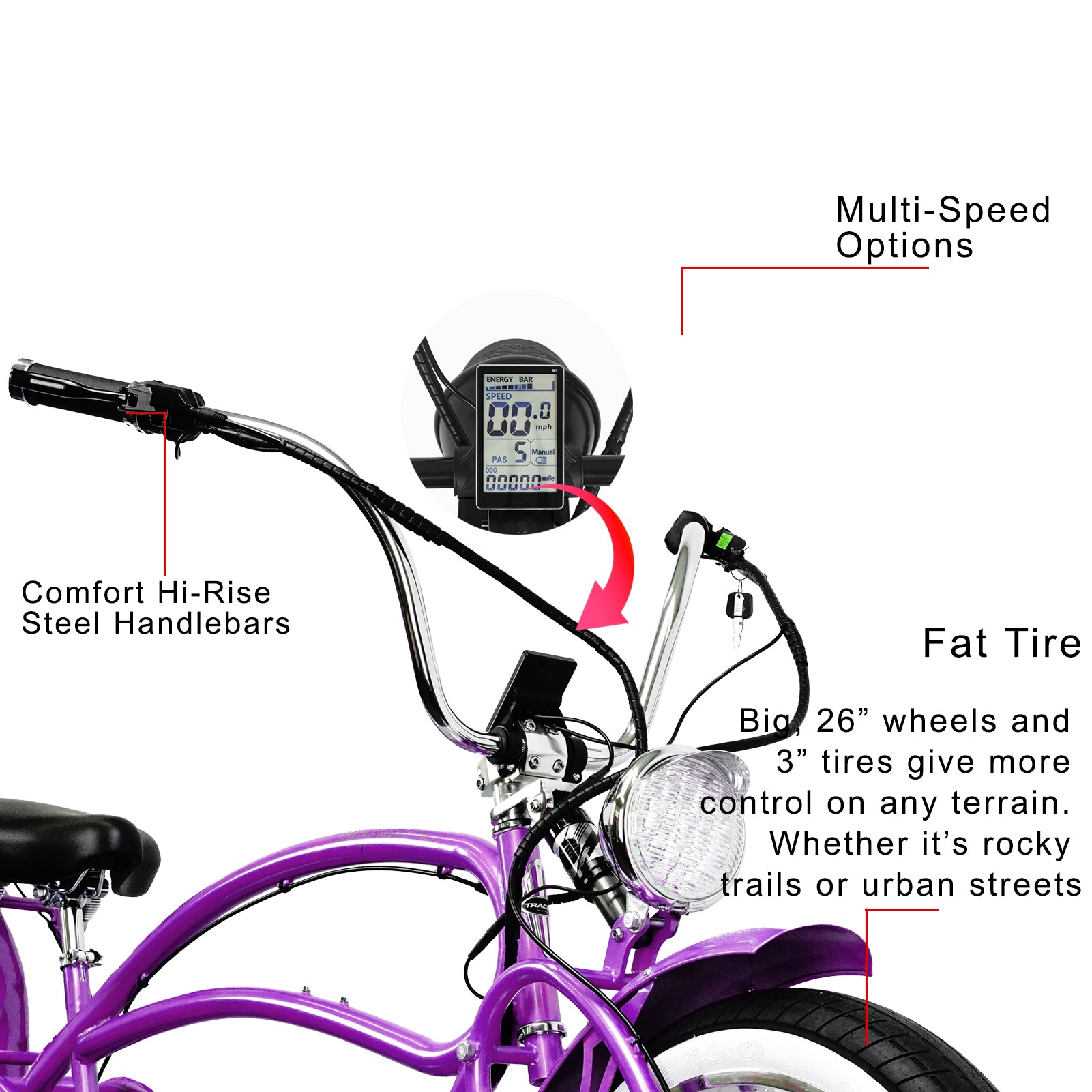 TRACER 26"Stretch E-BIKE 800W 48V